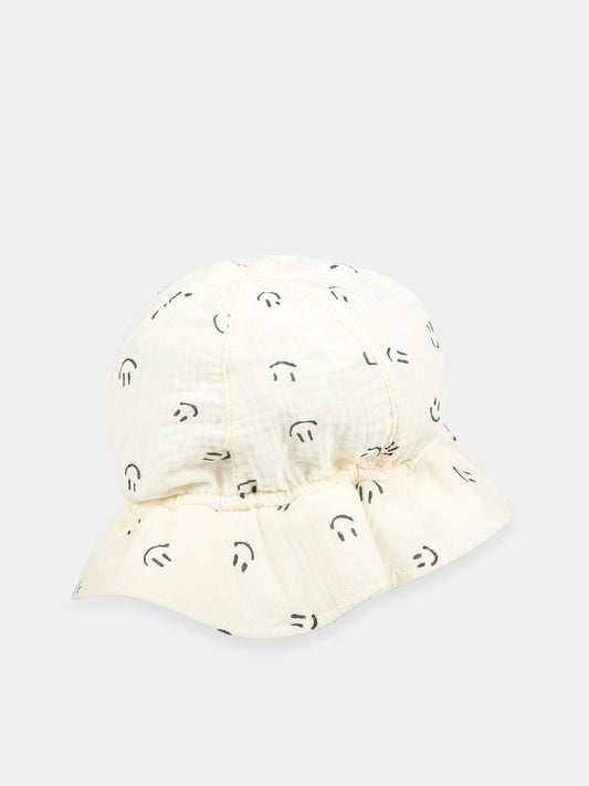 Cloche bianca per bambini con smile nero all-over,Molo,7S23T202B 6723