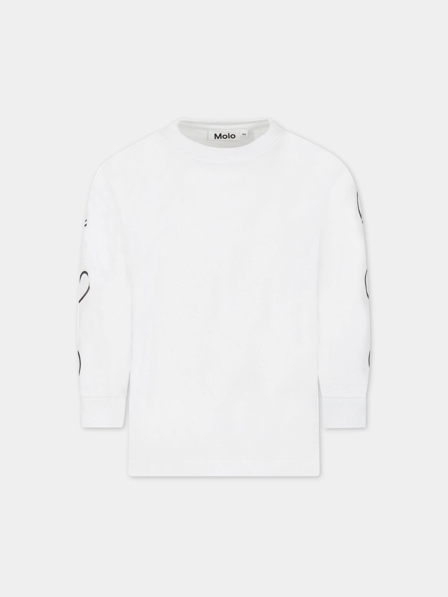 T-shirt bianca per bambini con disegni,Molo,1S23A402 3250