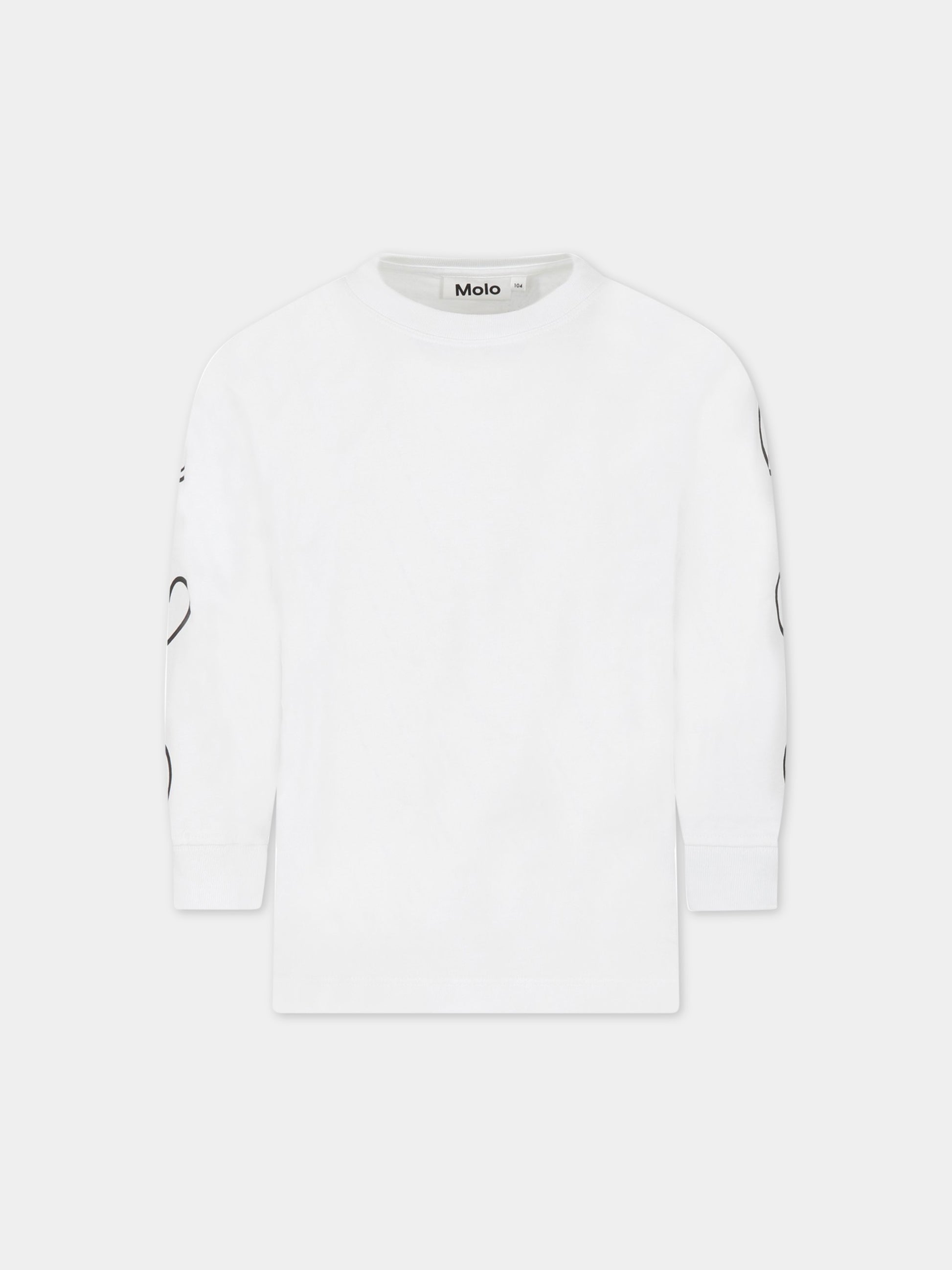 T-shirt bianca per bambini con disegni,Molo,1S23A402 3250