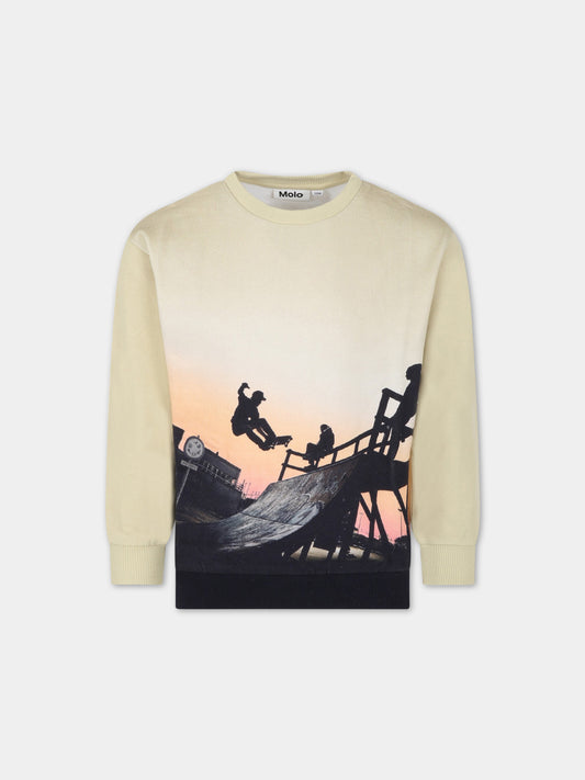 Felpa multicolor per bambino con skater,Molo,1S23J201 3212