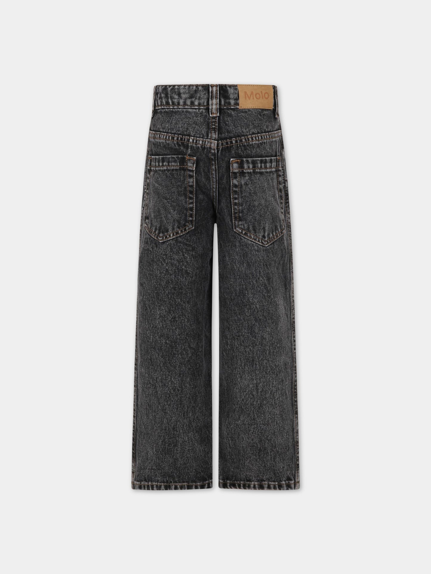 Jeans nero per bambino con logo,Molo,6S23I101 7938