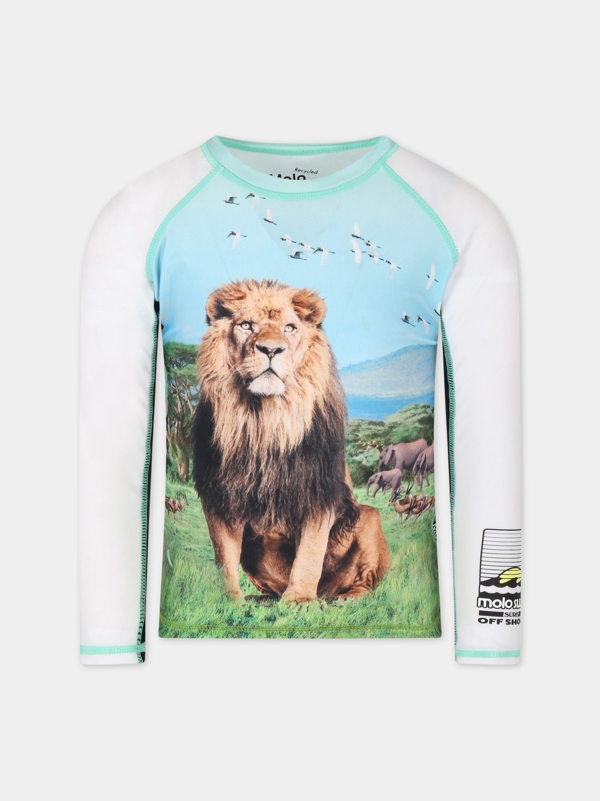 T-shirt multicolor per bambino con tigre,Molo,8S23P205 7914