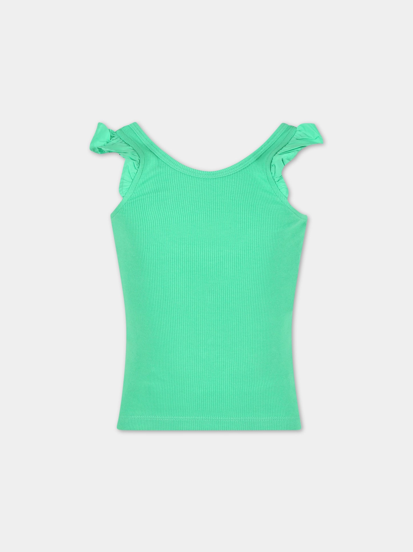 Top verde per bambina con rouches,Molo,2S23A109 8707