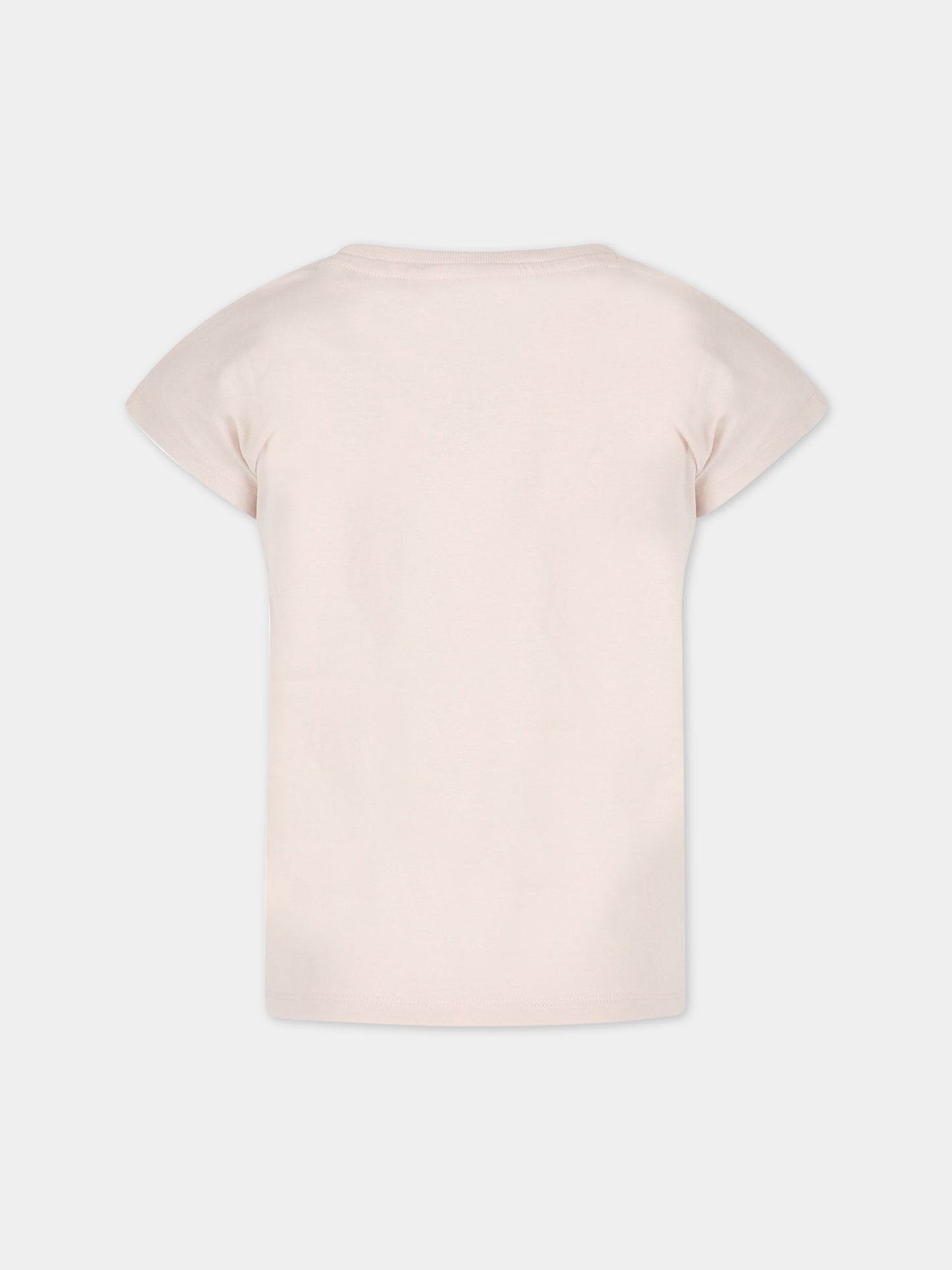 T-shirt rosa per bambina con giraffa,Molo,2S23A201 7883