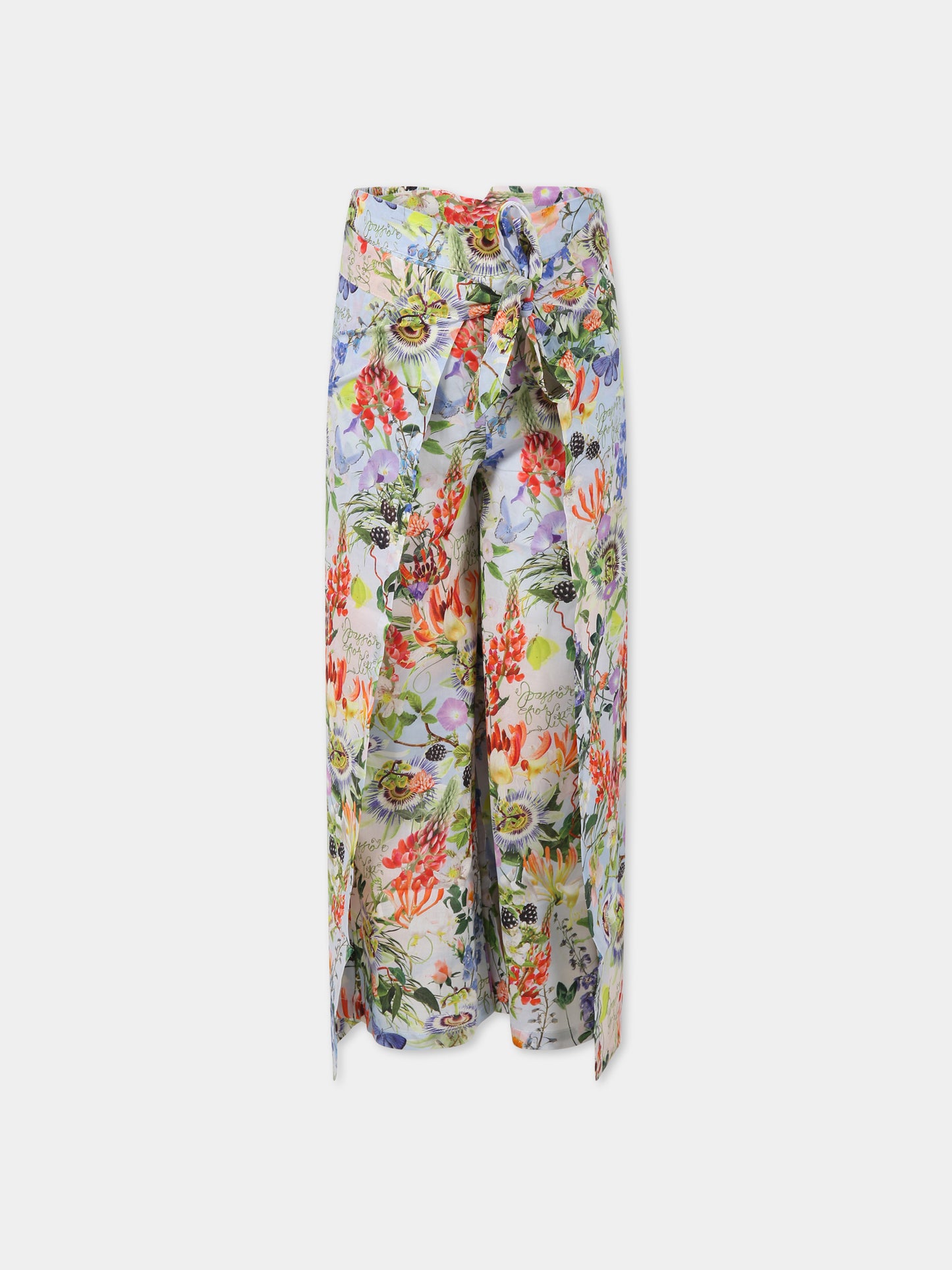 Pantaloni multicolor per bambina con stampa fiori e farfalla,Molo,2S23I101 6682