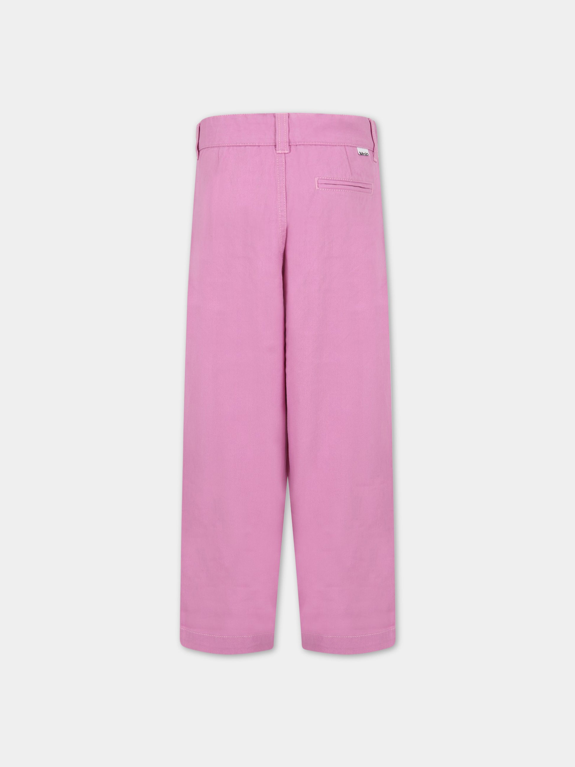 Jeans rosa per bambina con patch logato,Molo,2S23I102 8706