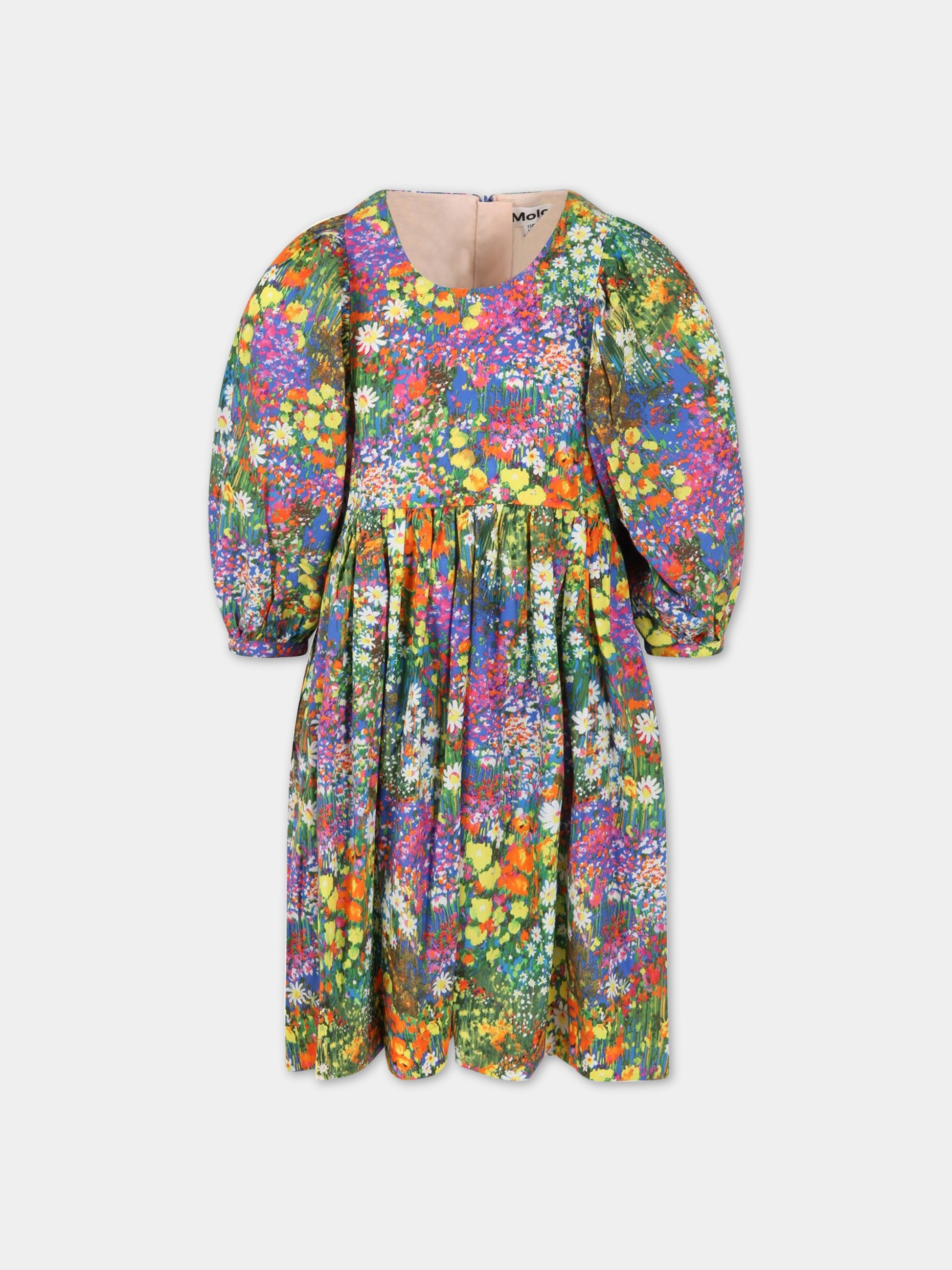 Vestito multicolor per bambina con stampa floreale,Molo,2S23E130 6745