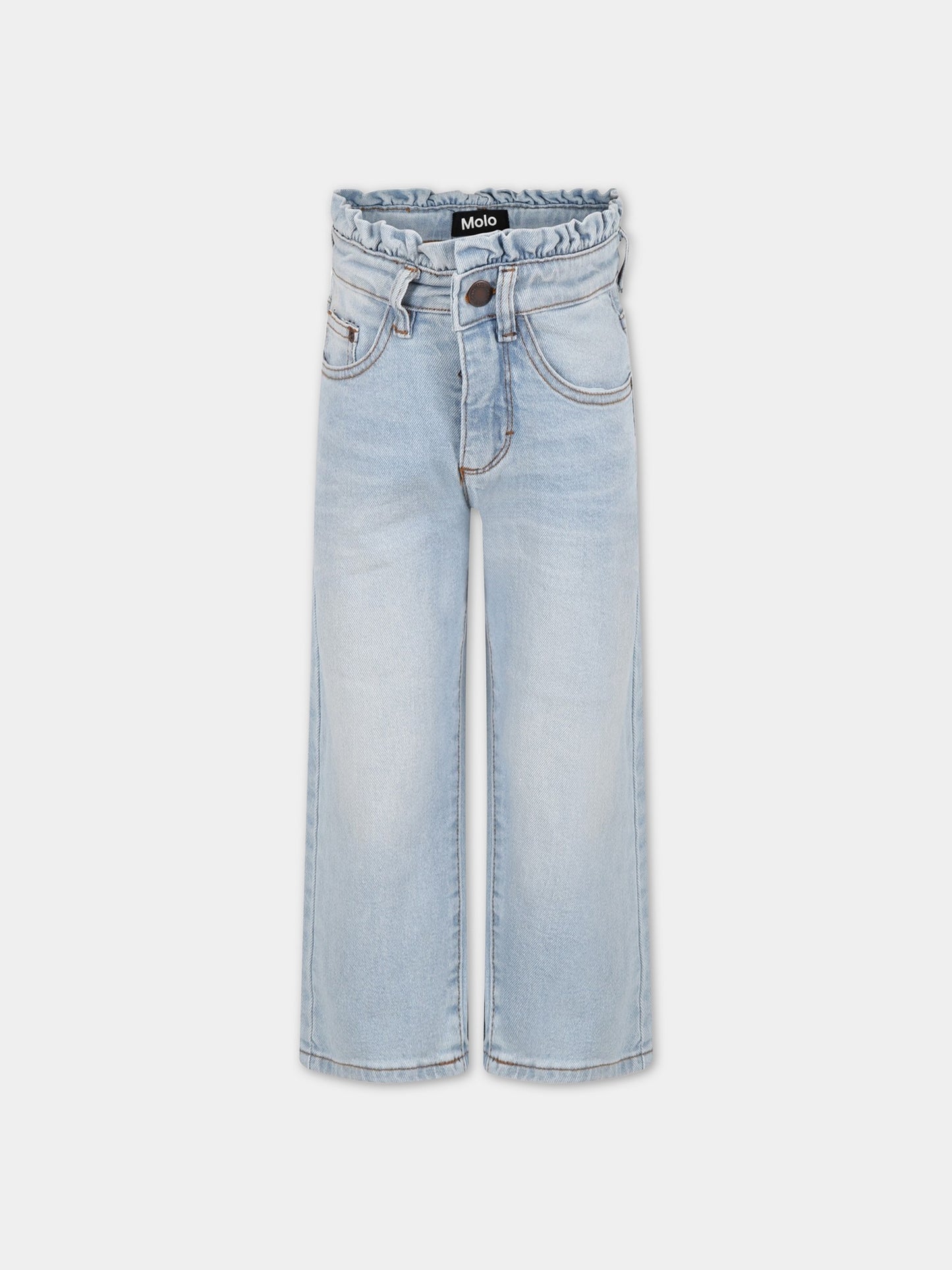 Jeans celesti per bambina con patch logato,Molo,2S23I111 8519