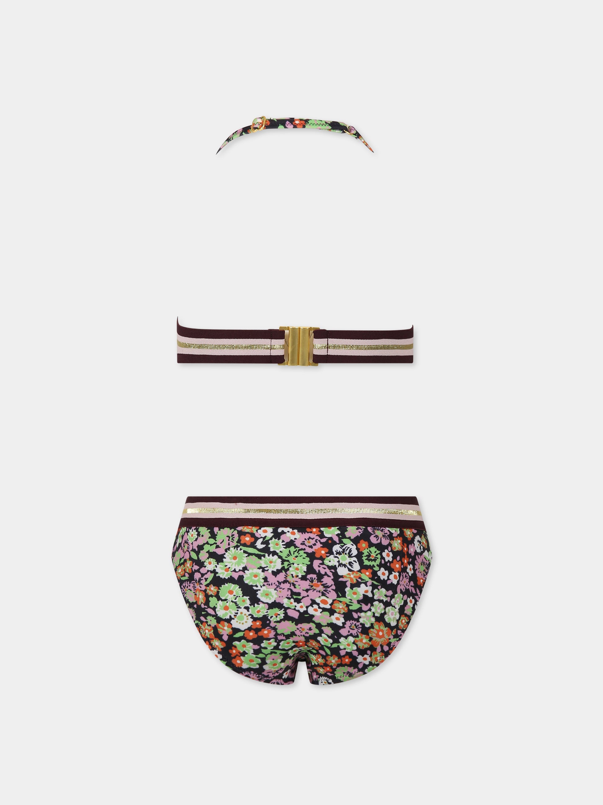 Bikini multicolor per bambina con stampa floreale,Molo,8S23P108 6679