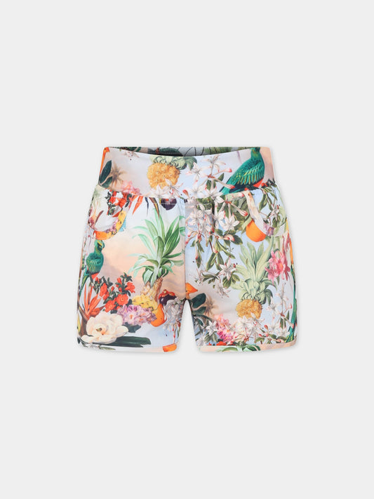 Shorts multicolor per bambina con logo,Molo,8S23P402 6692
