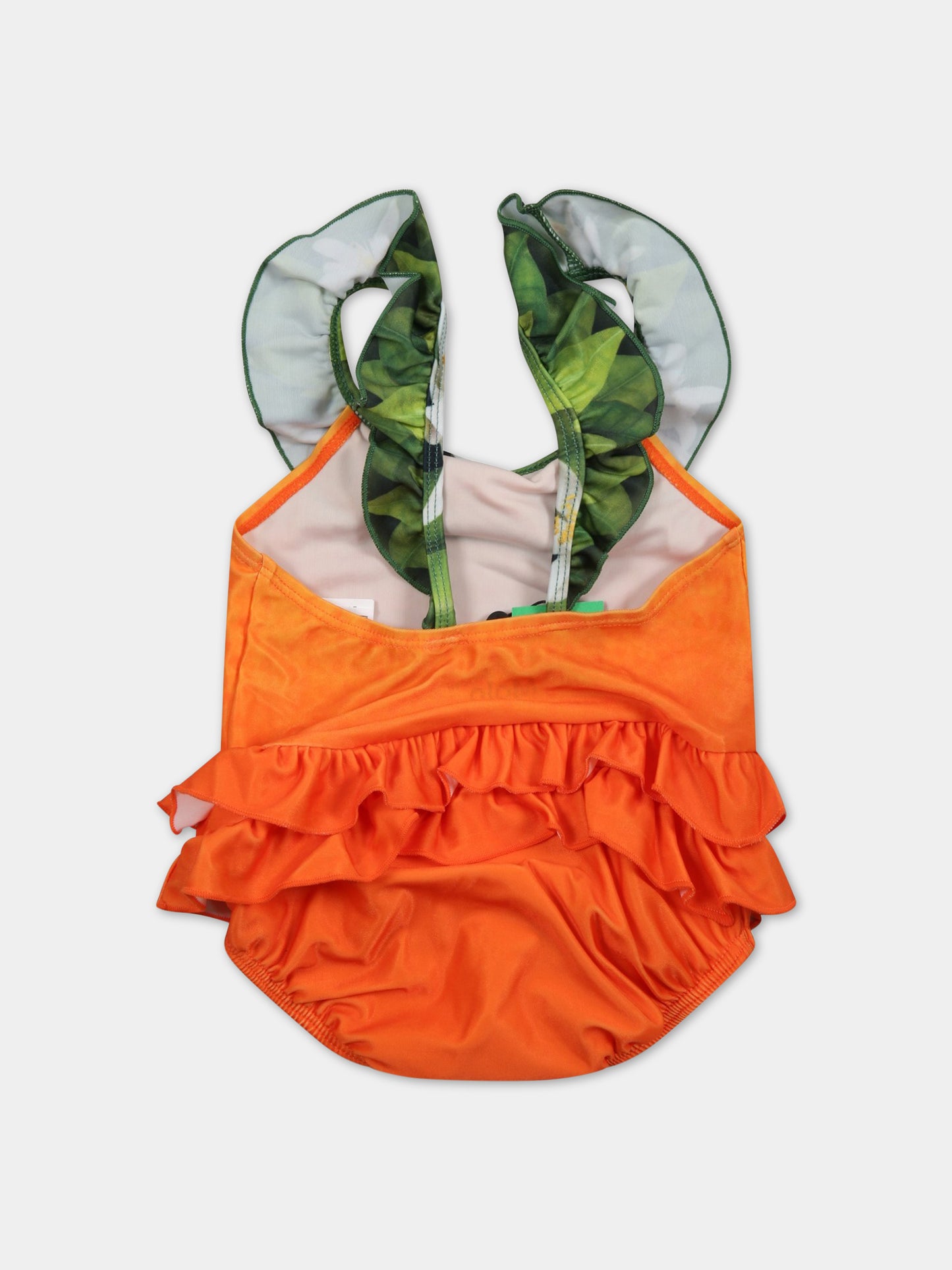 Costume intero arancione per neonata  con logo,Molo,8S23P501 7882