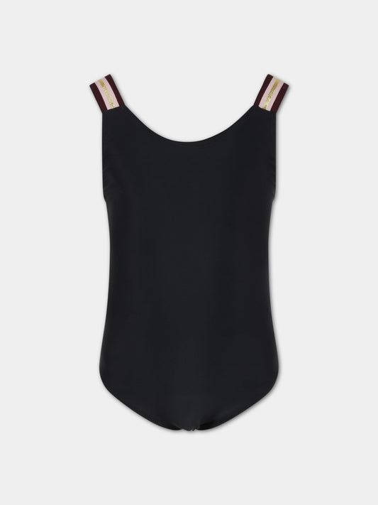 Costume intero nero per bambina con logo,Molo,8S23P507 0099