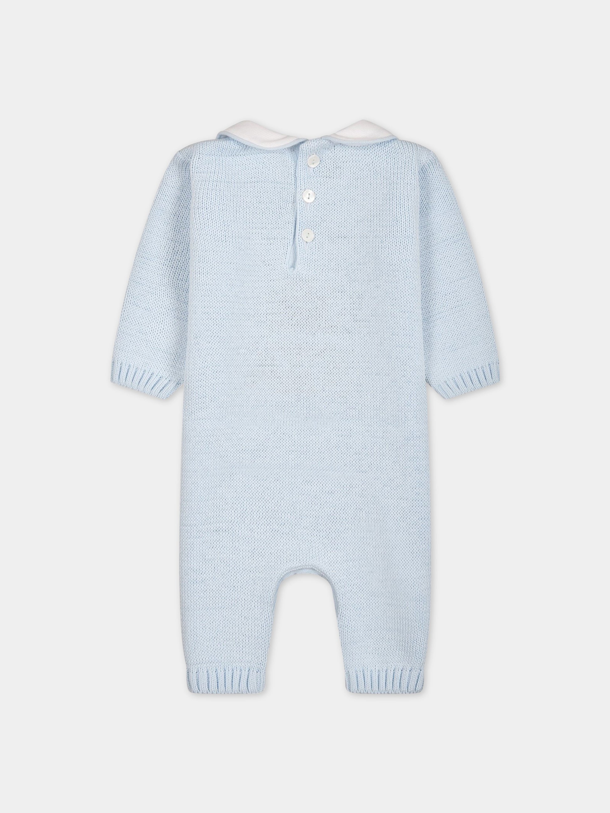 Pagliaccetto celeste per neonato con orso,Little Bear,6125 CIELO