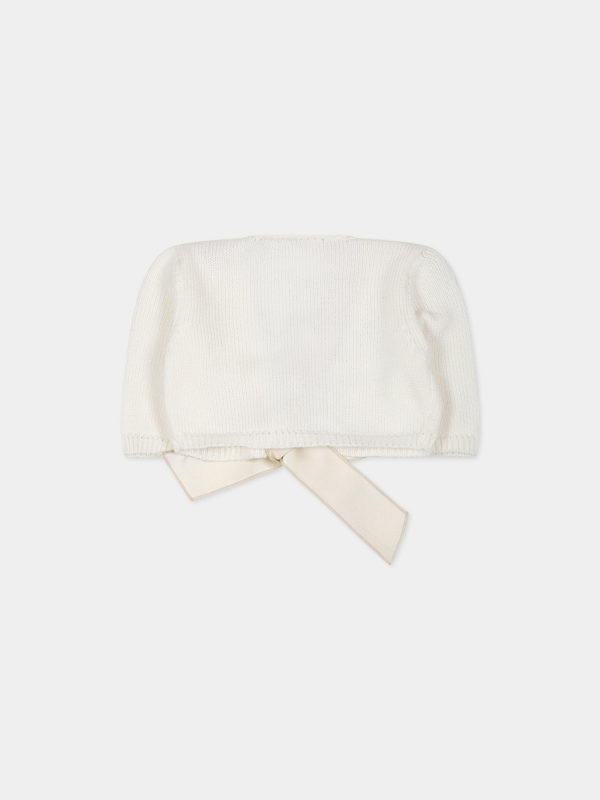 Cardigan bianco per neonata,La Stupenderia,SJSC72102 X50