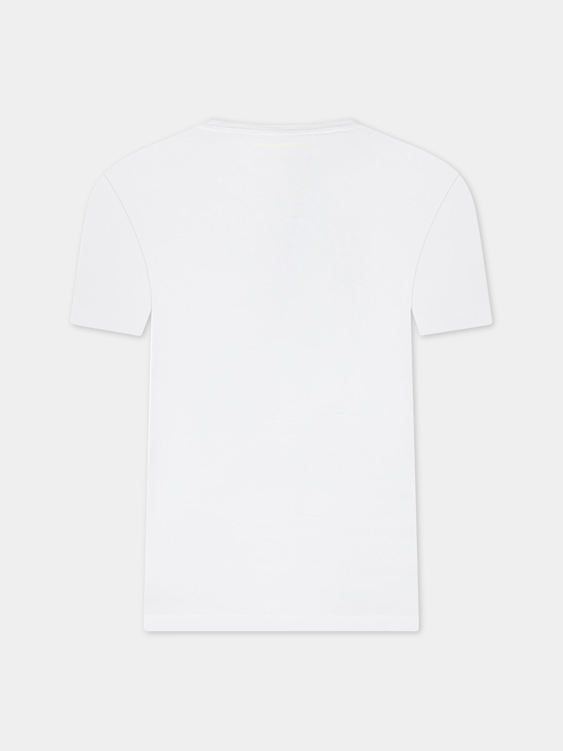 T-shirt bianca per bambini con logo giallo,Zadig & Voltaire Kids,X25355 N05