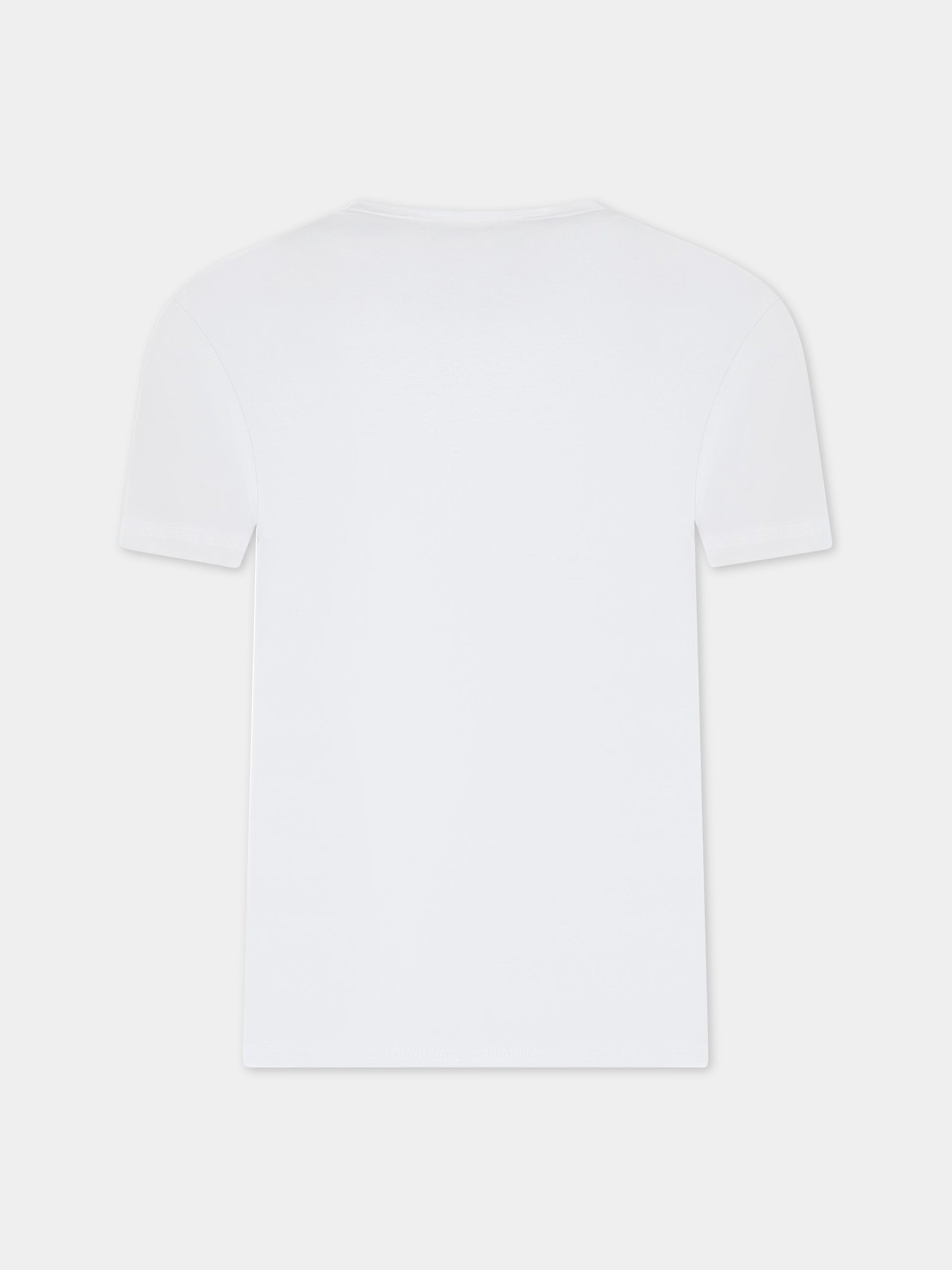 T-shirt bianca per bambino con scritta nera,Zadig & Voltaire Kids,X25352 N40