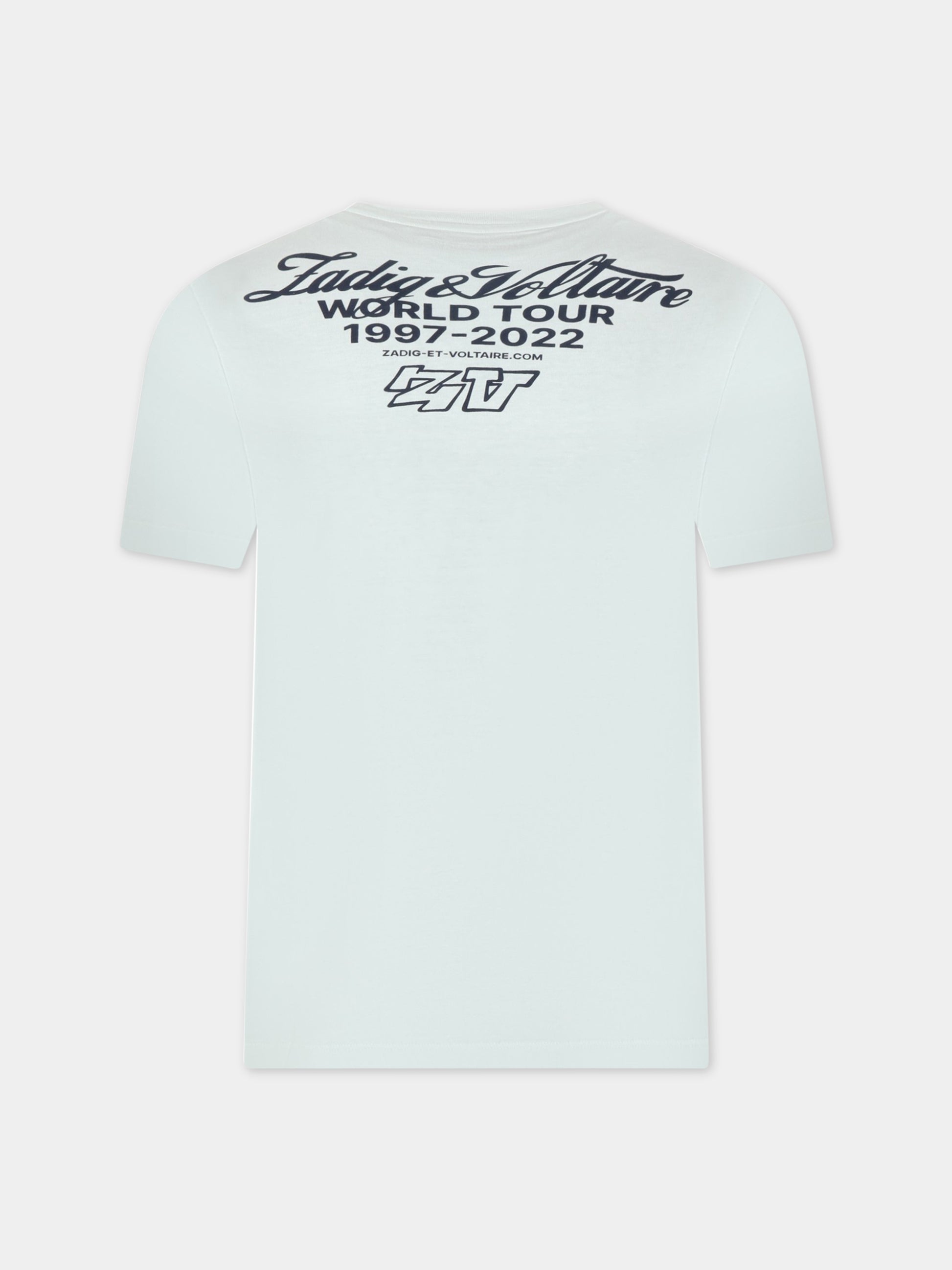 T-shirt verde per bambino con stampa,Zadig & Voltaire Kids,X25353 72E