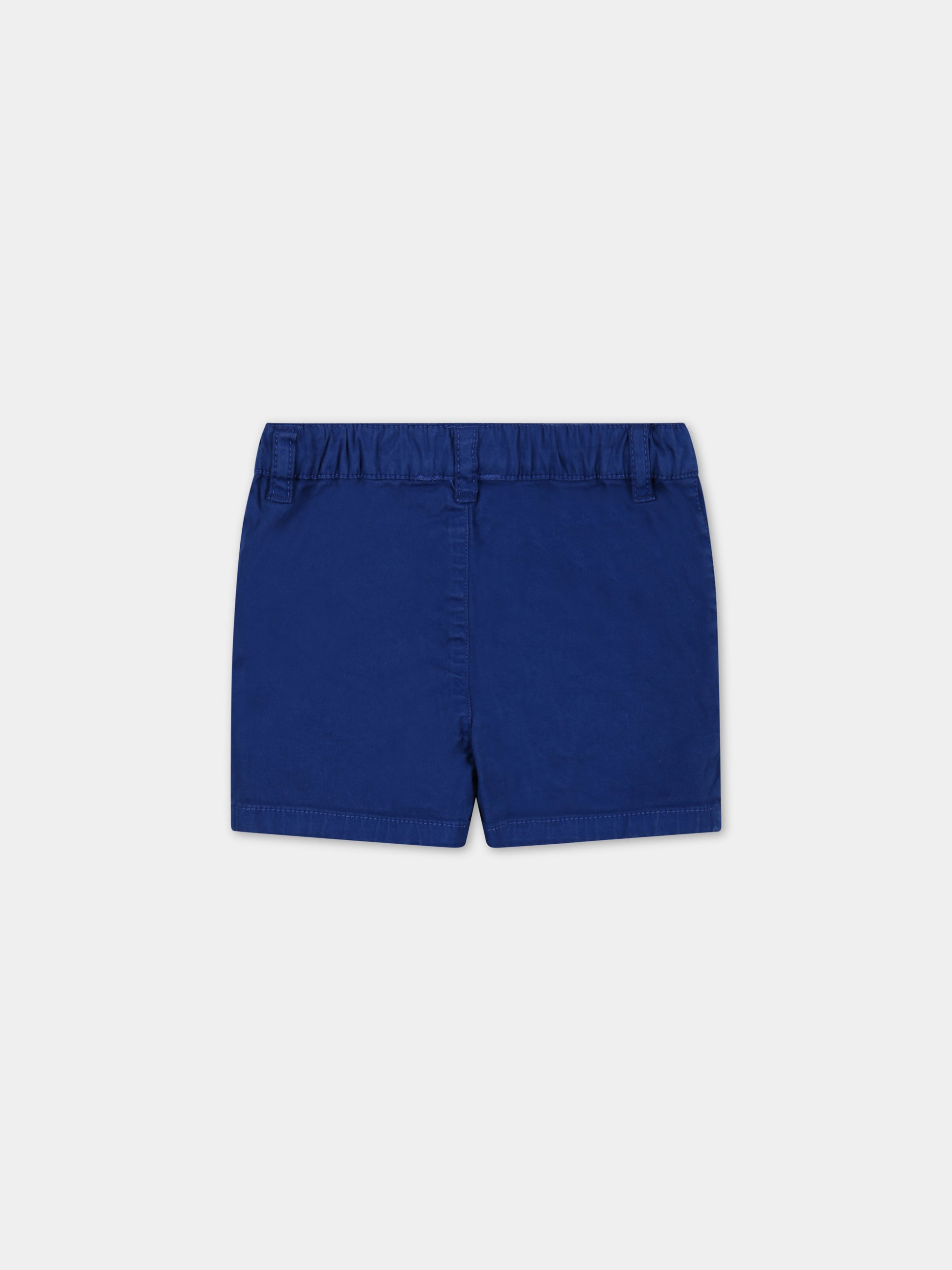 Shorts blu per neonato con patch logato,Carrement Beau,Y04154 830