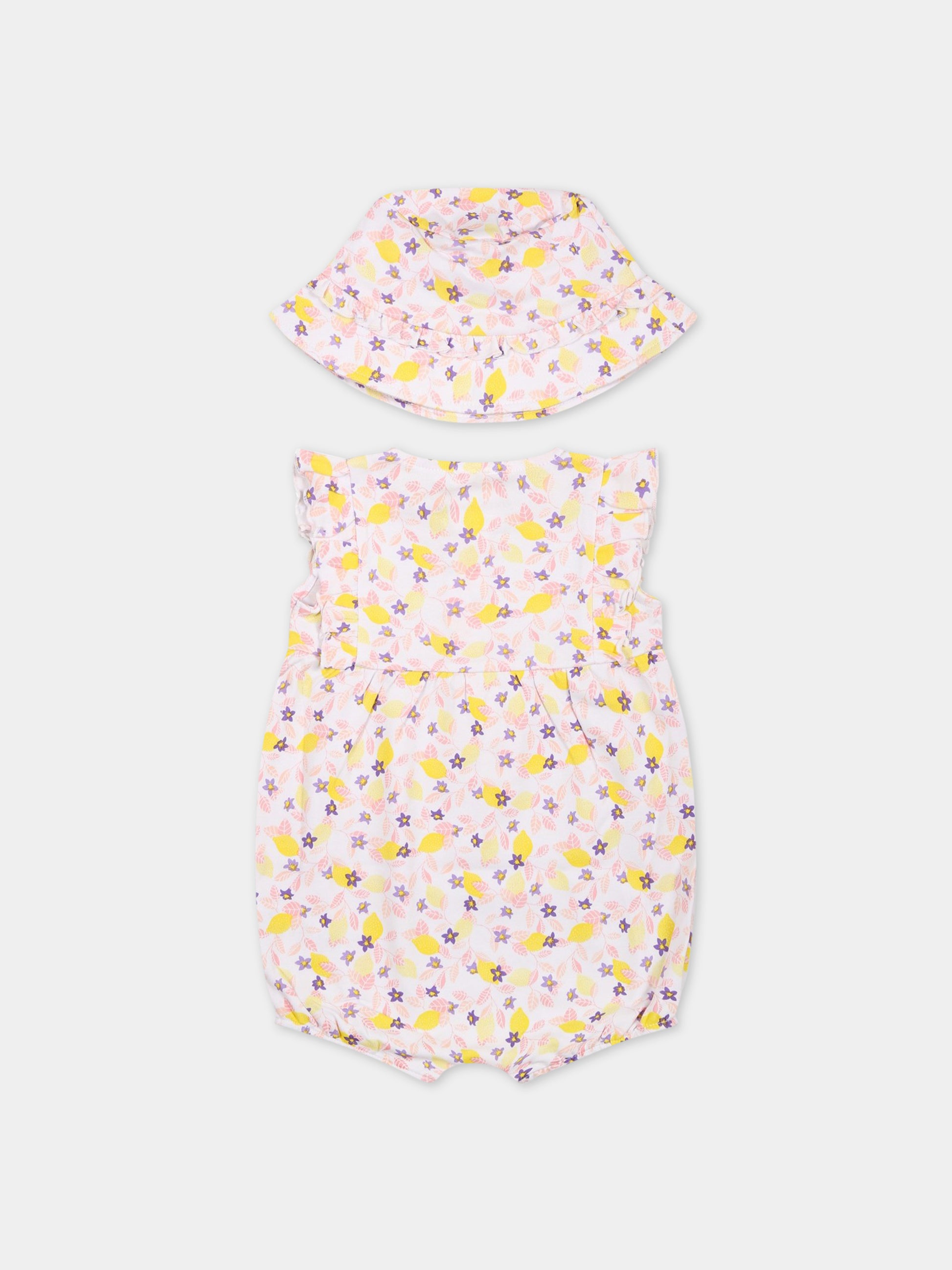 Completo bianco per neonata con logo,Carrement Beau,Y98208 10P