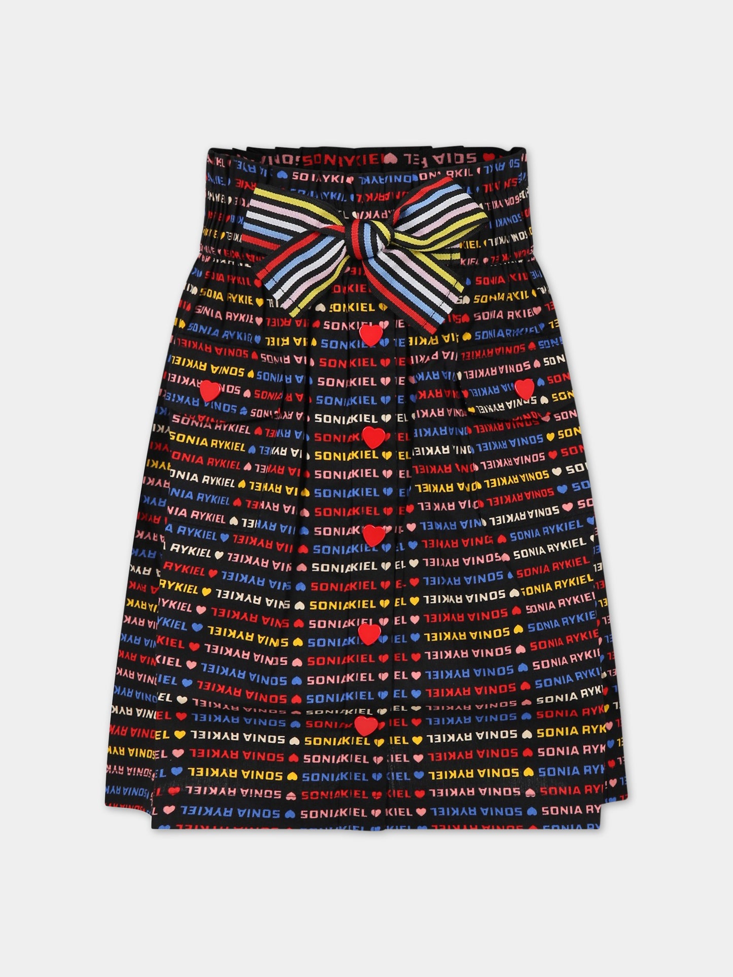 Gonna multicolor per bambina con cuori e logo,Sonia Rykiel Paris,A13000 Z41