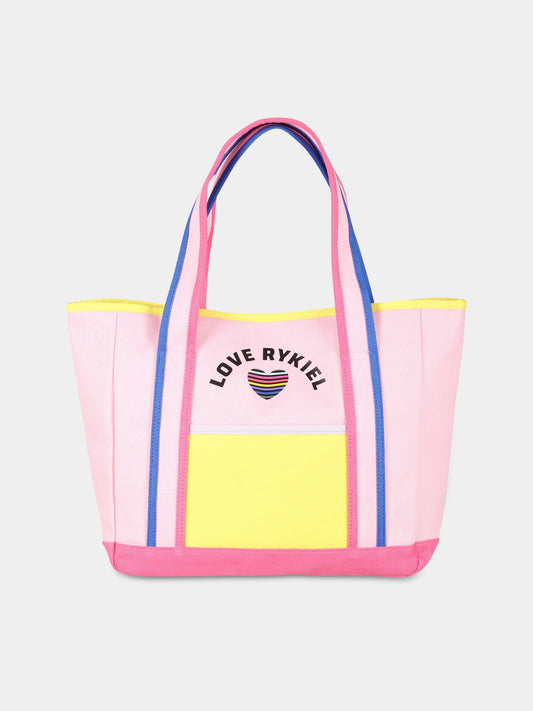 Borsa rosa per bambina con sritta  Love rykiel ,Sonia Rykiel Paris,A10001 45T