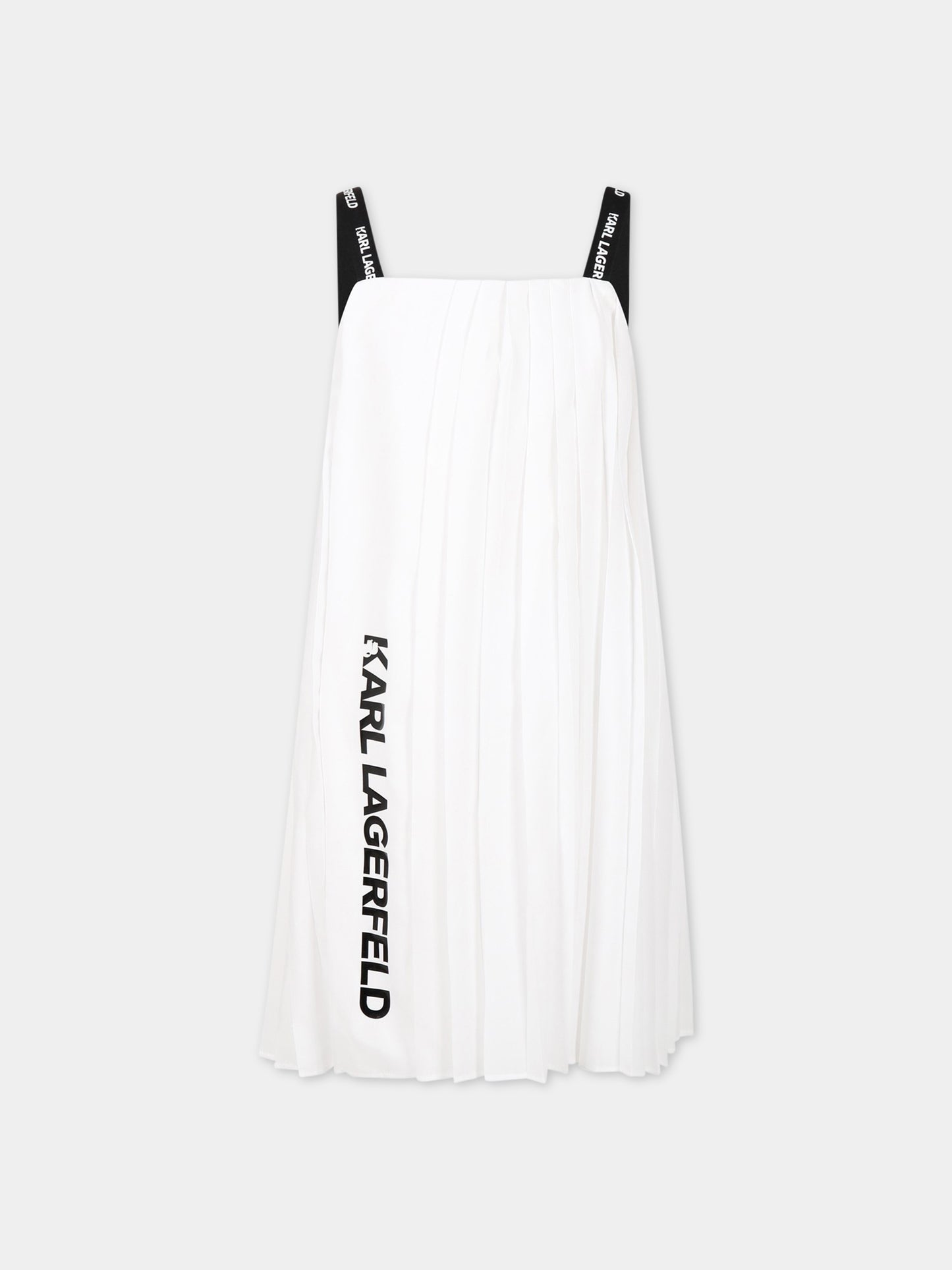 Vestito biancoper bambina con logo,Karl Lagerfeld Kids,Z12246 10P
