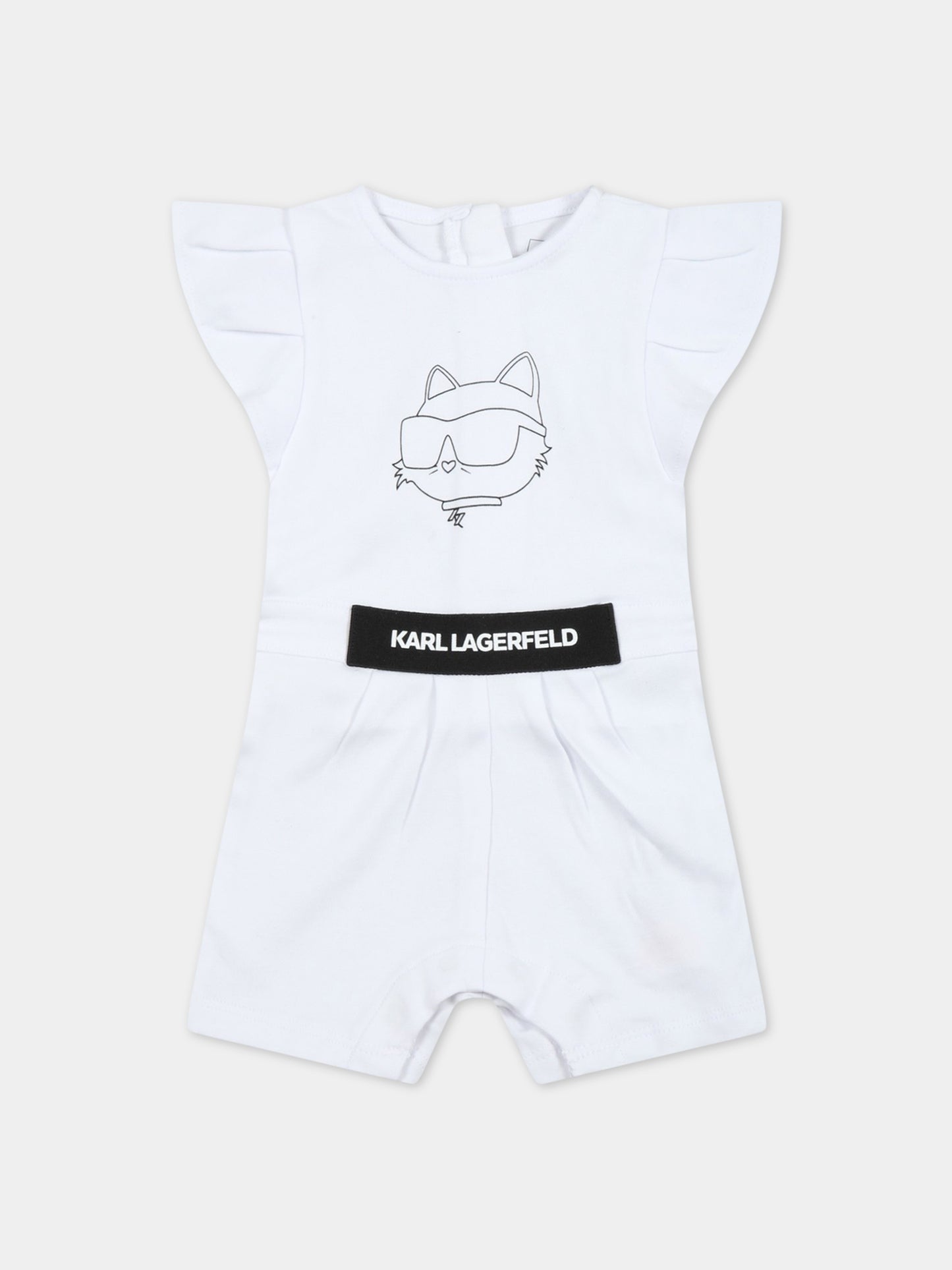 Pagliaccetto bianco per neonata con Choupette,Karl Lagerfeld Kids,Z94071 10P