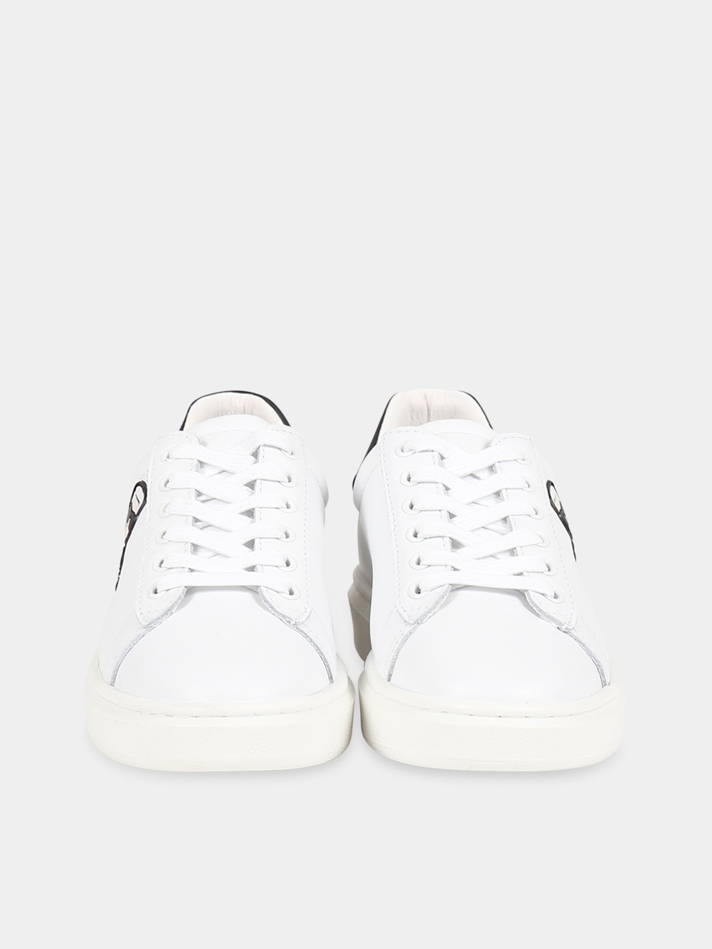 Sneakers bianco per bambini con patch Karl Lagerfeld e logo,Karl Lagerfeld Kids,Z29059 10B