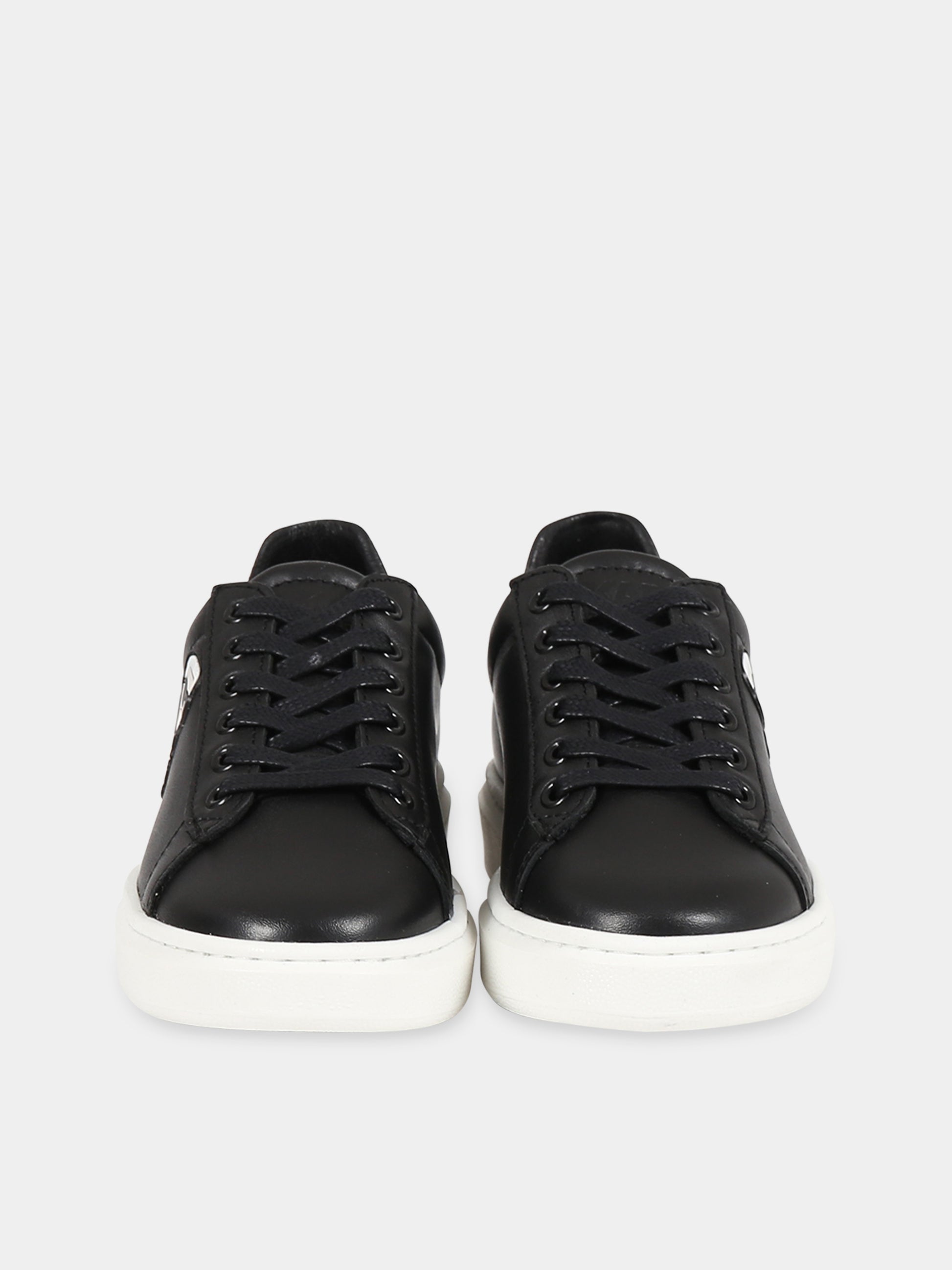 Sneakers nero per bambini con patch Karl Lagerfeld e logo,Karl Lagerfeld Kids,Z29059 09B