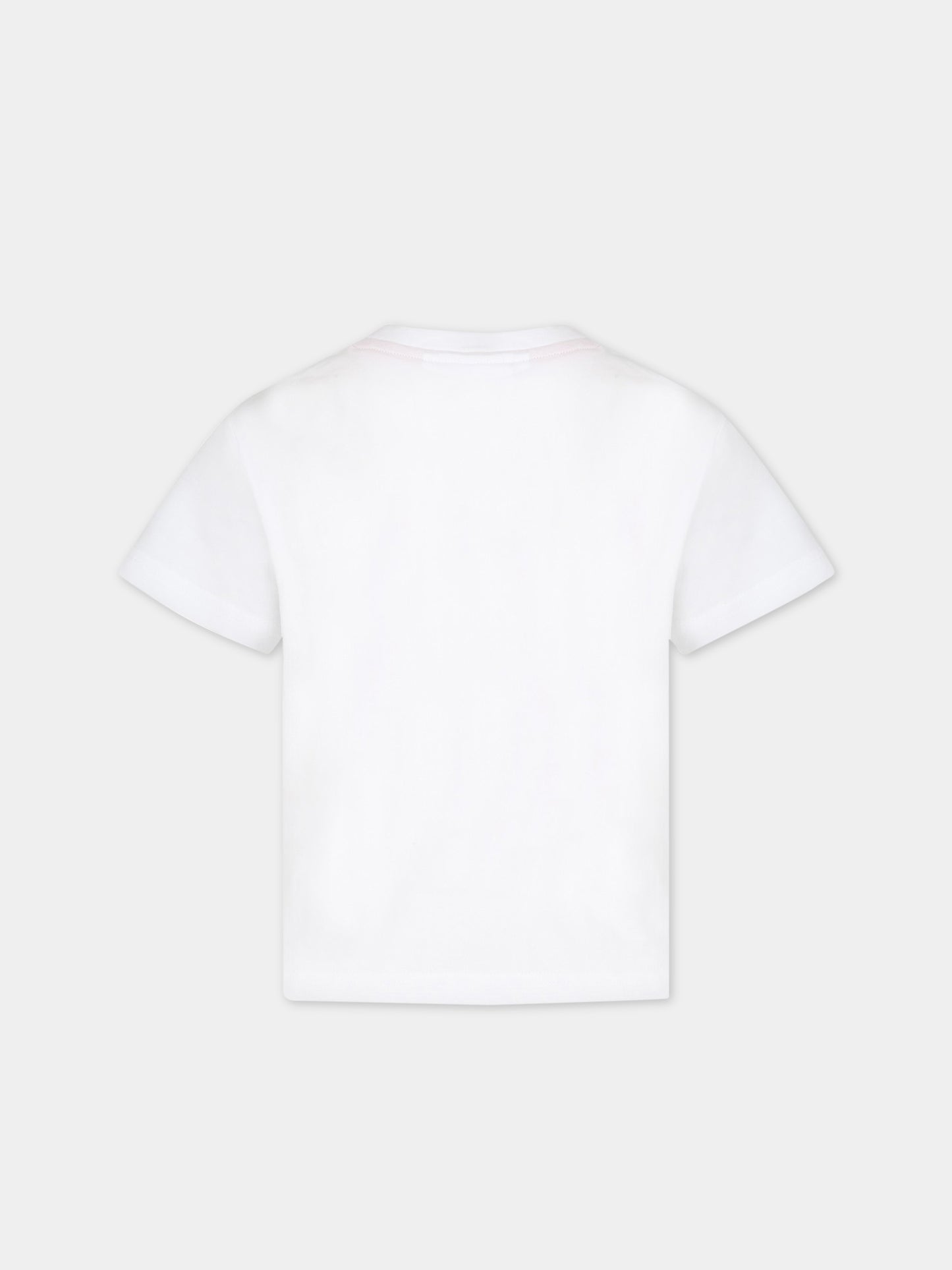 T-shirt bianca per bambino con logo rosso,Hugo,G25104 10P