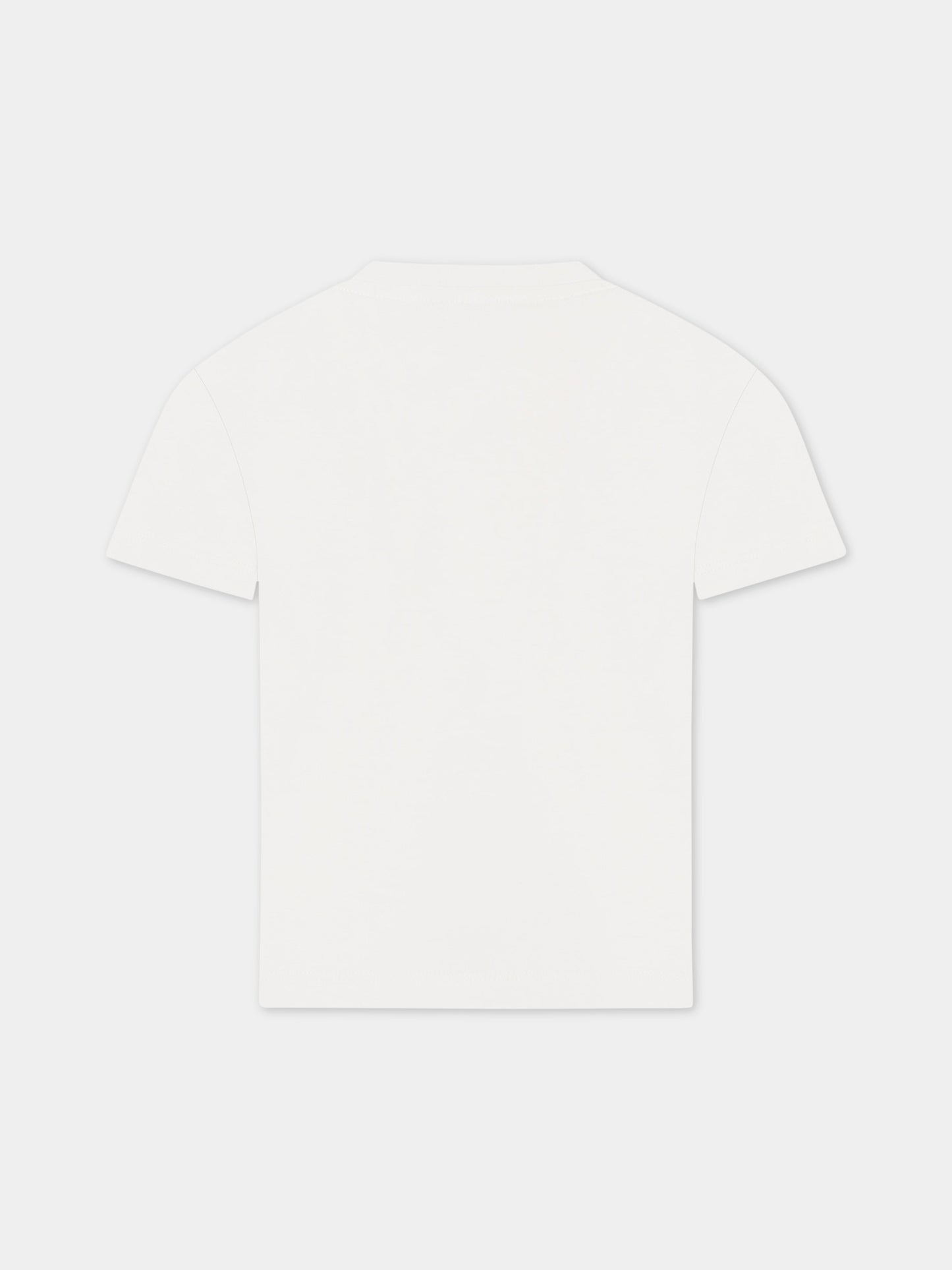 T-shirt bianco per bambino con stampa,Le Petit Coco,LMTS034 JE138 0005