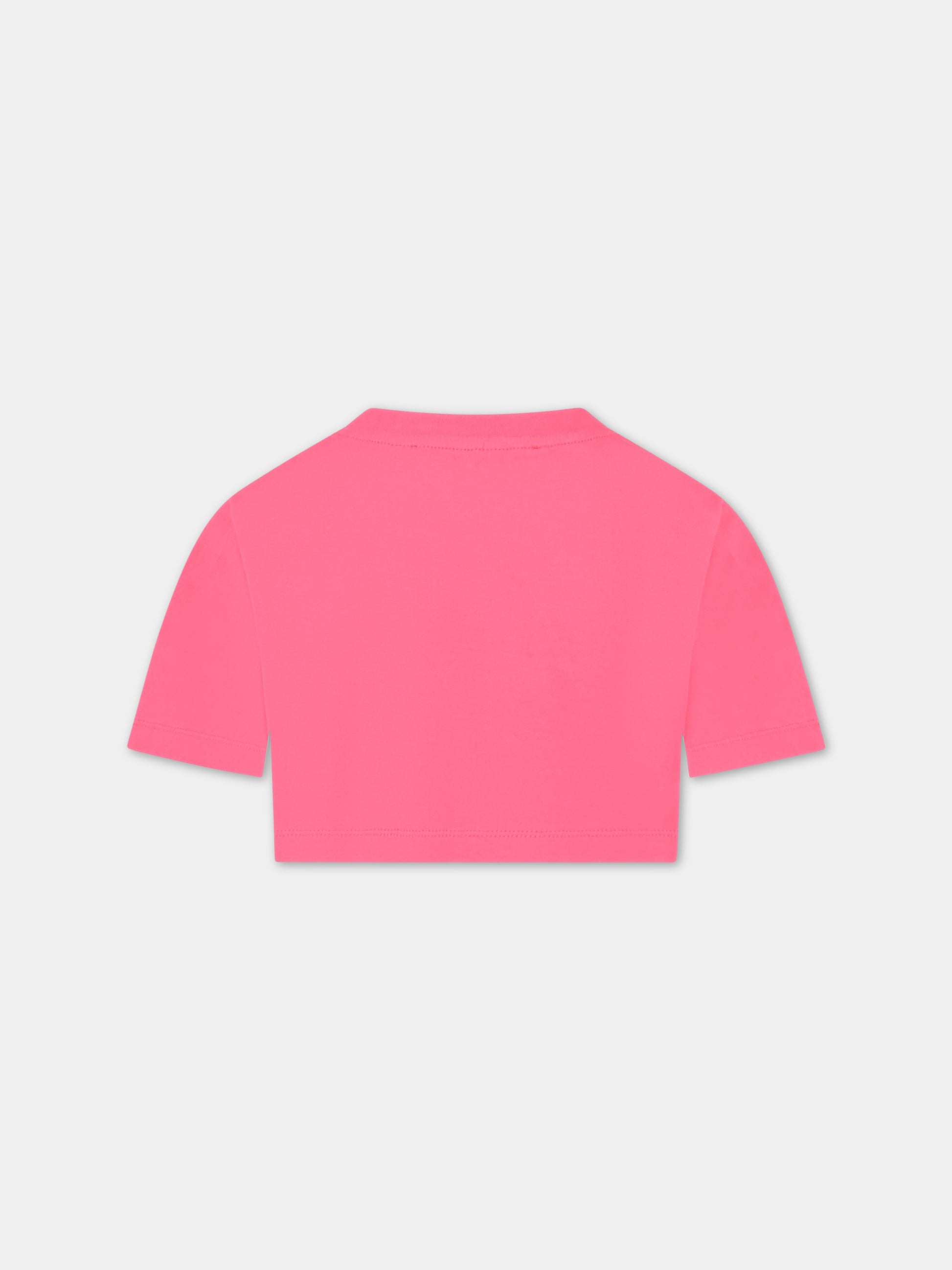 T-shirt rosa per bambina con dettaglio logo,Philosophy,PJTS136 JE138 3025