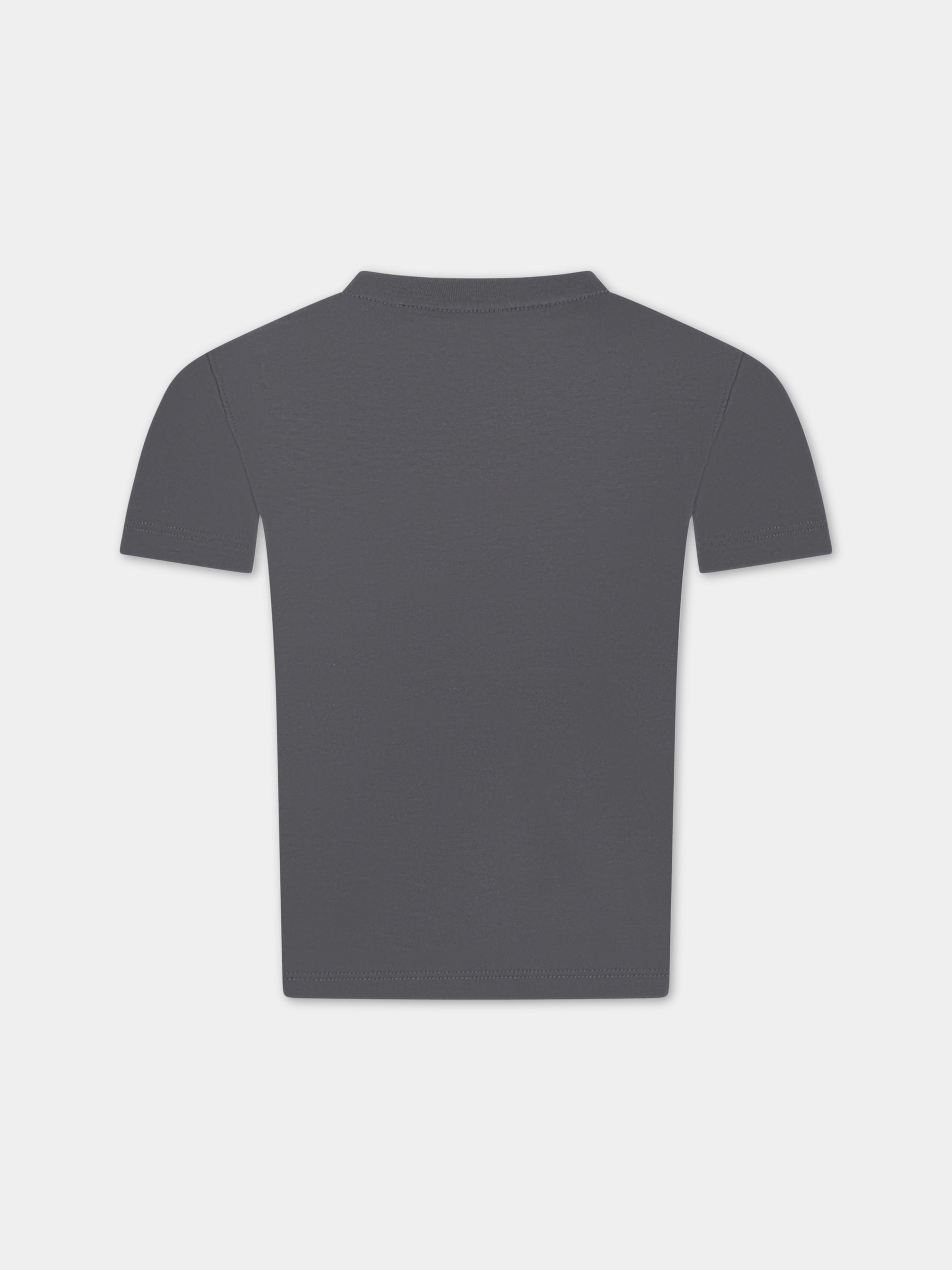 T-shirt grigia per bambina con dettaglio logo,Philosophy,PJTS127 JE138 5044