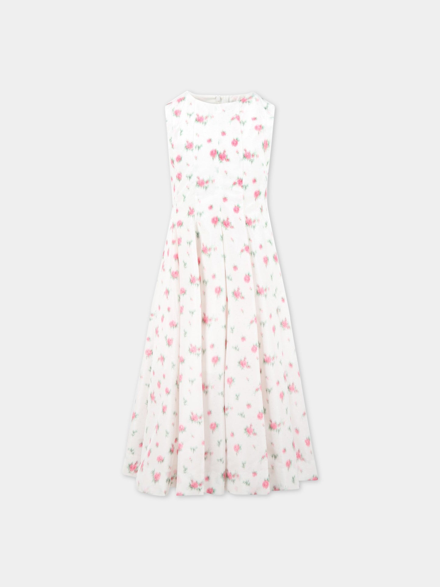 Vestito bianco per bambina con stampa floreale,Philosophy,PJAB242 TF37 0010