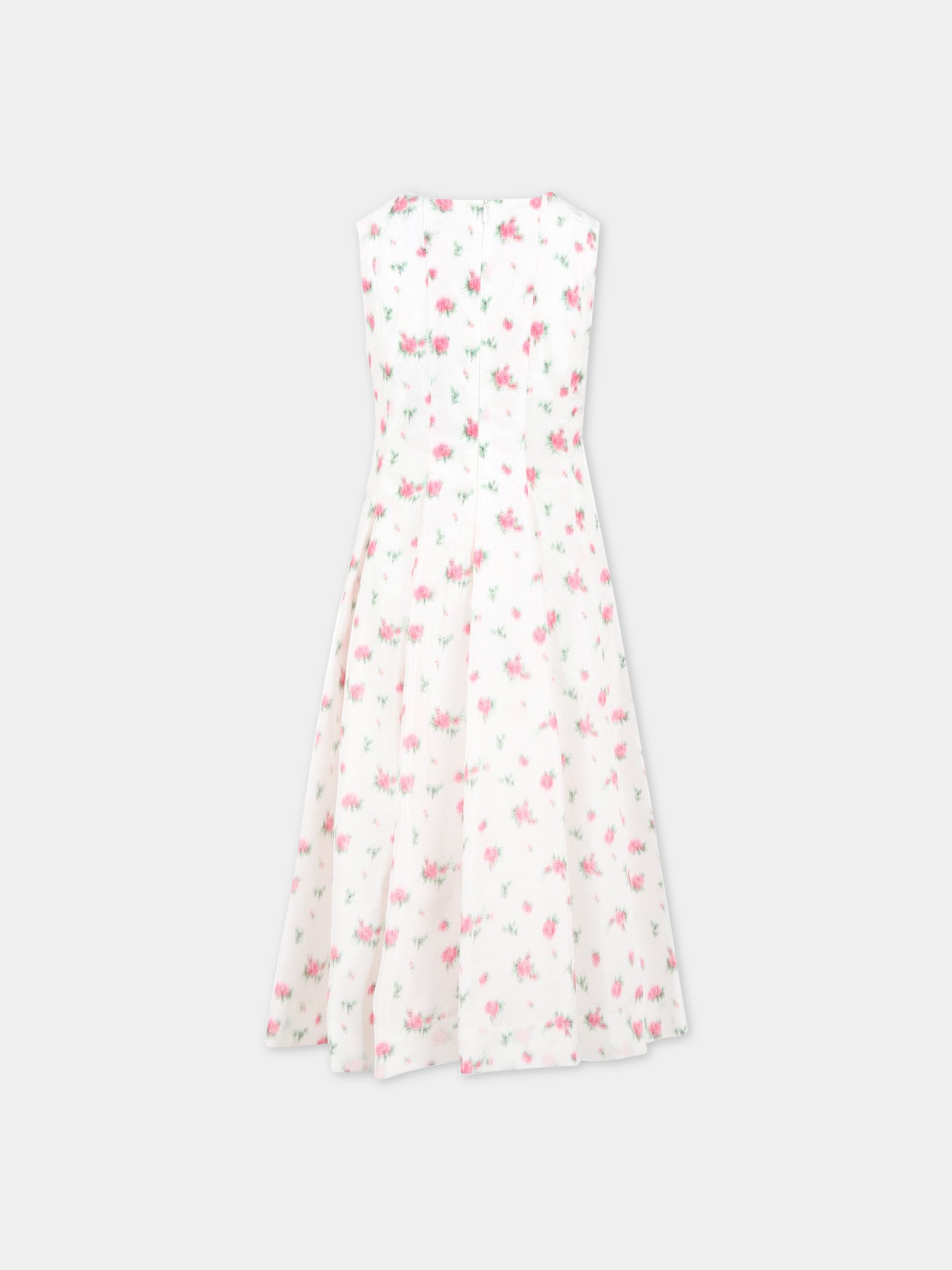 Vestito bianco per bambina con stampa floreale,Philosophy,PJAB242 TF37 0010