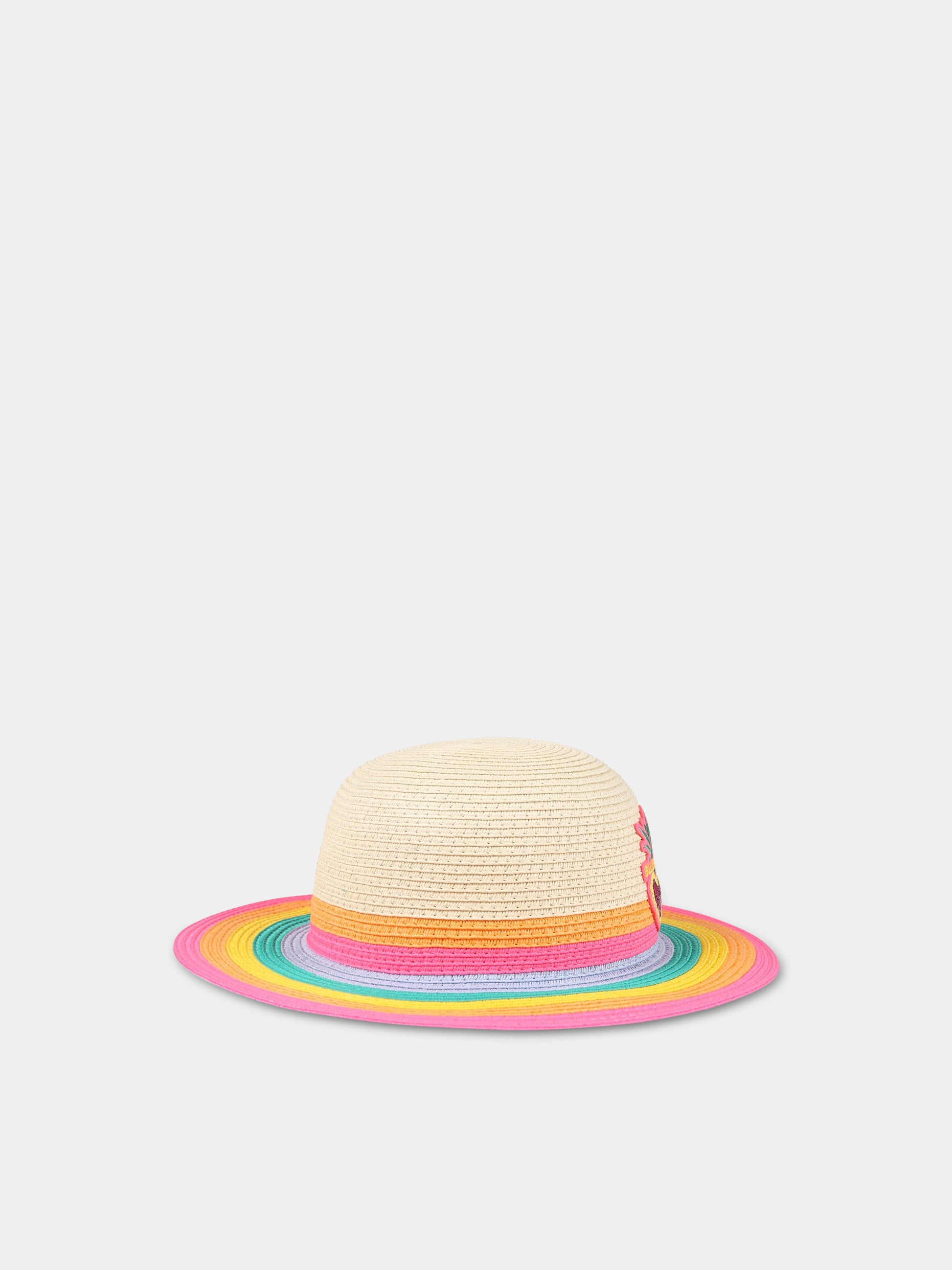 Cappello multicolor per bambina con cuore e logo,Billieblush,U11133 Z41