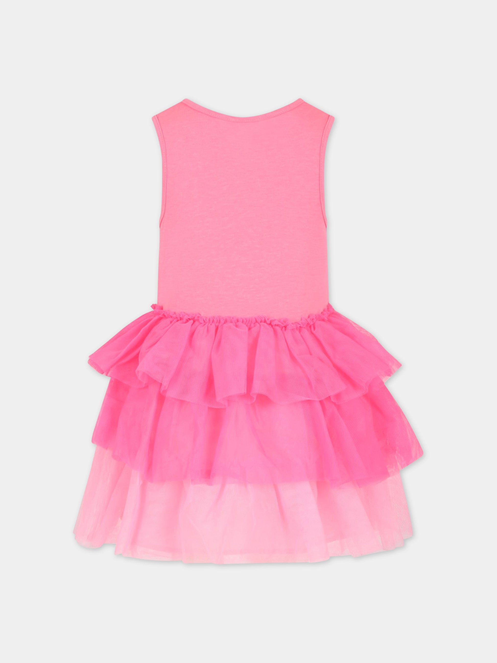 Vestito fucsia per bambina con paillettes,Billieblush,U12820 47A