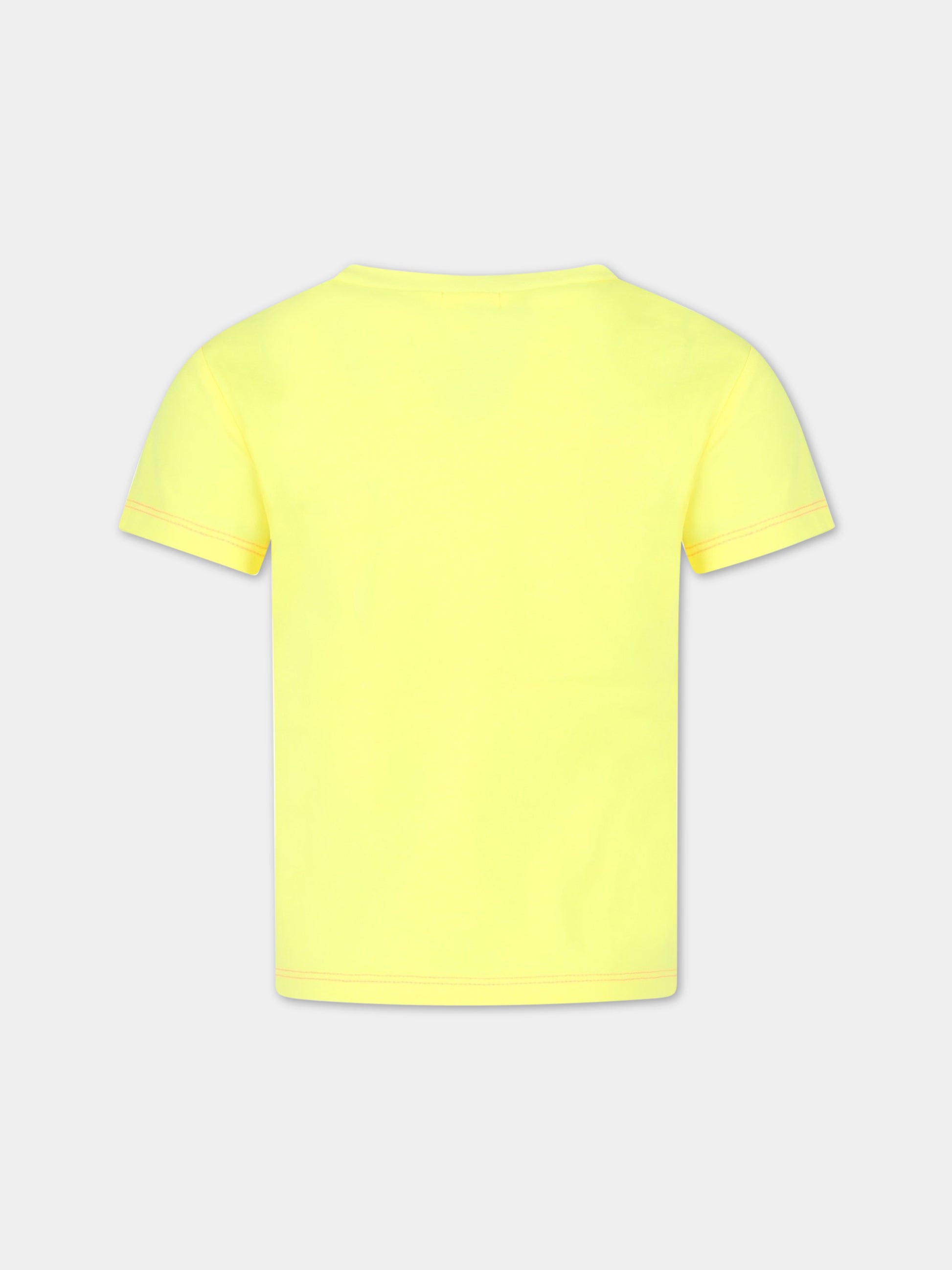 T-shirt gialla per bambina con farfalla,Billieblush,U15B09 549