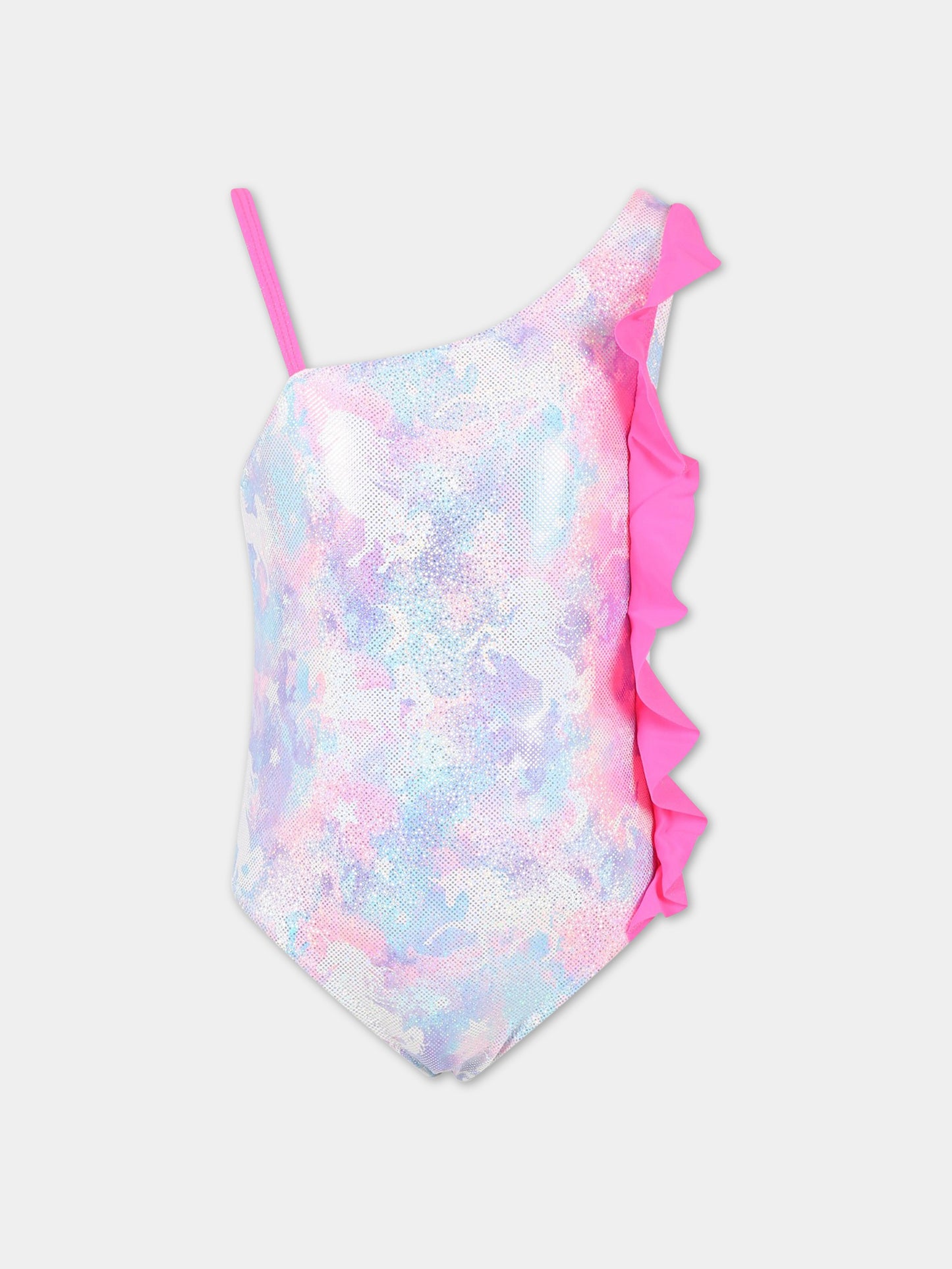Costume multicolor intero da bambina con unicorni,Billieblush,U10502 Z41