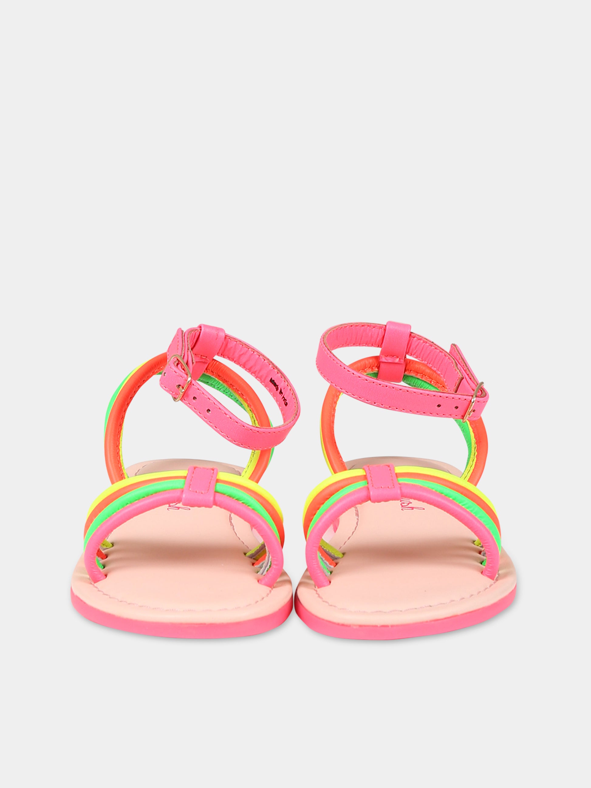 Sandali multicolor per bambina con dettagli fluo,Billieblush,U19346 Z41