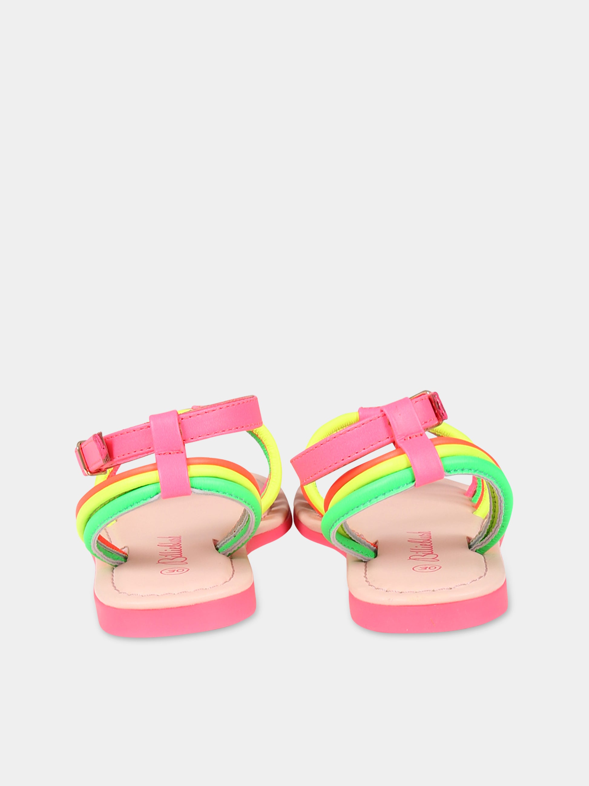Sandali multicolor per bambina con dettagli fluo,Billieblush,U19346 Z41
