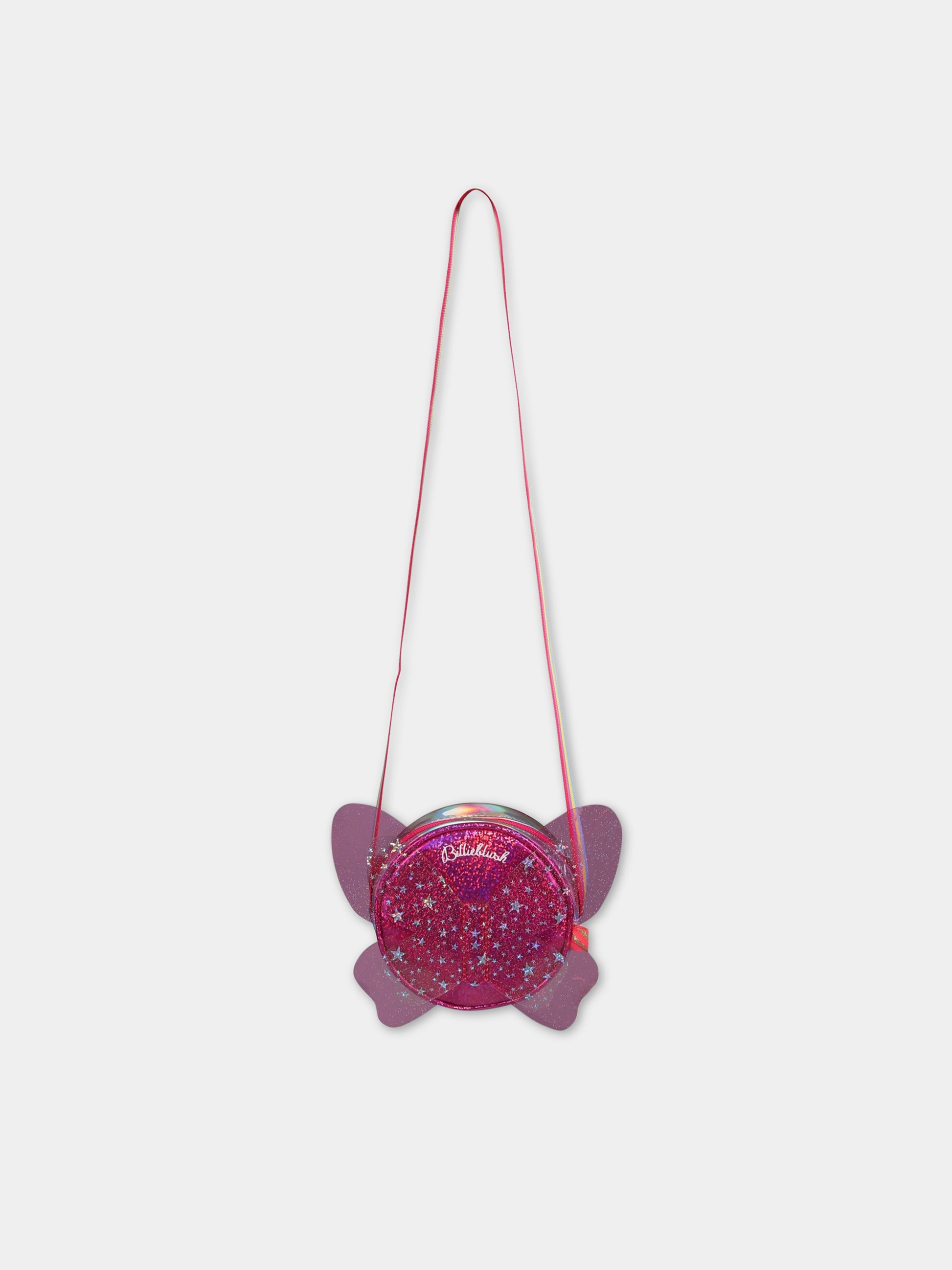 Borsa multicolor per bambina con farfalla e logo,Billieblush,U10531 47A