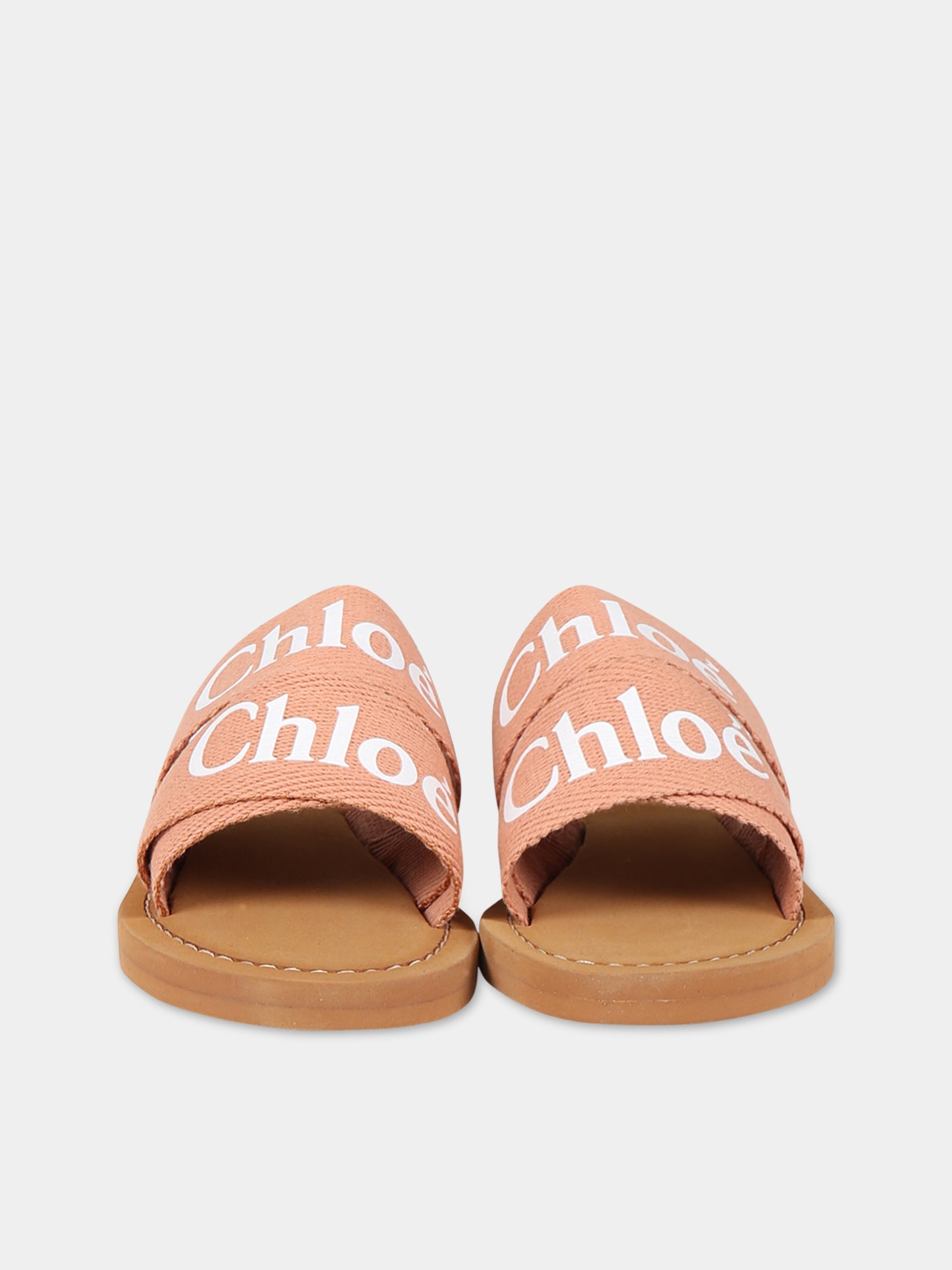 Sandali marrone per bambina con logo,Chloé Kids,C19174 311