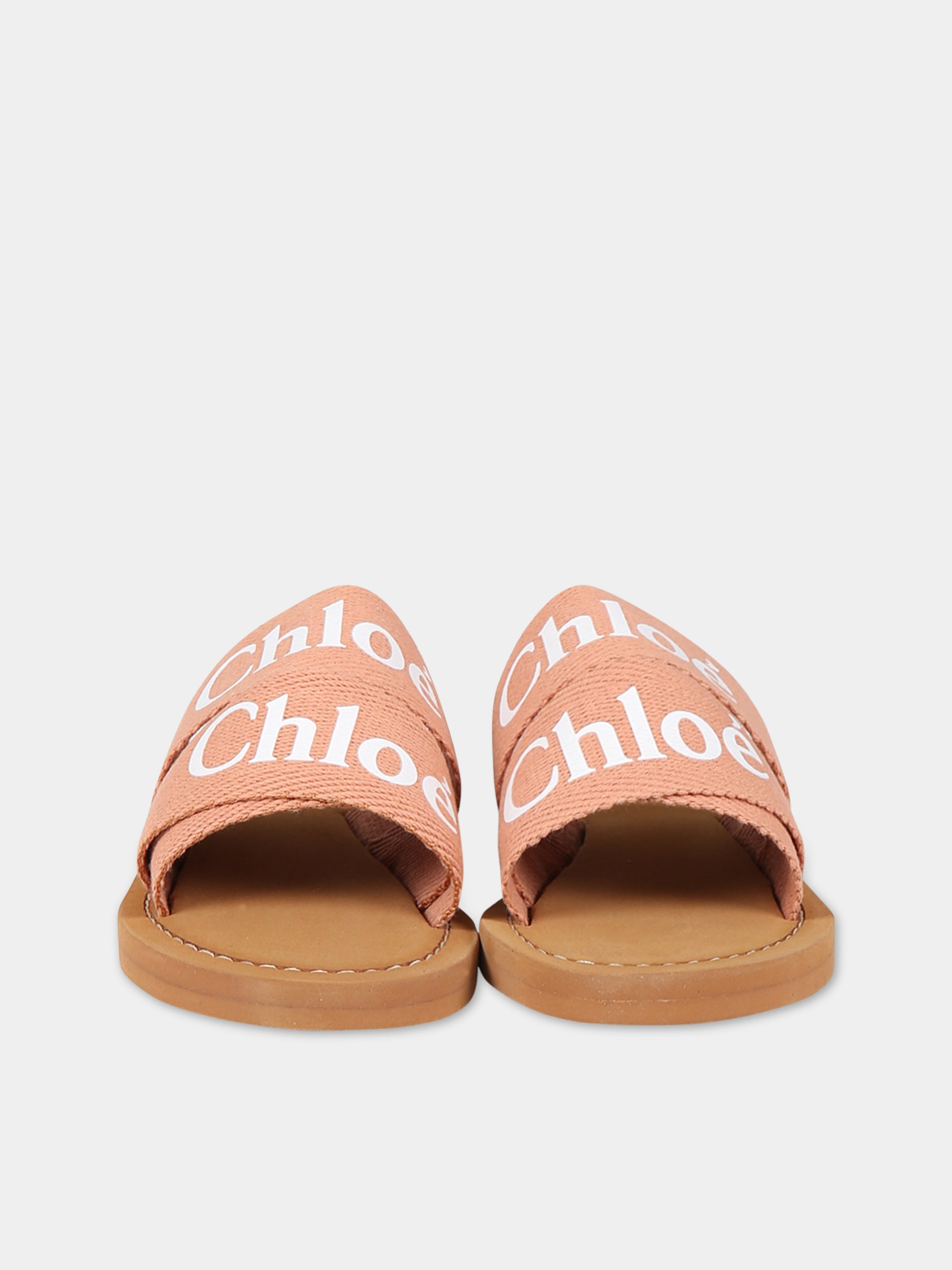 Sandali marrone per bambina con logo,Chloé Kids,C19174 311