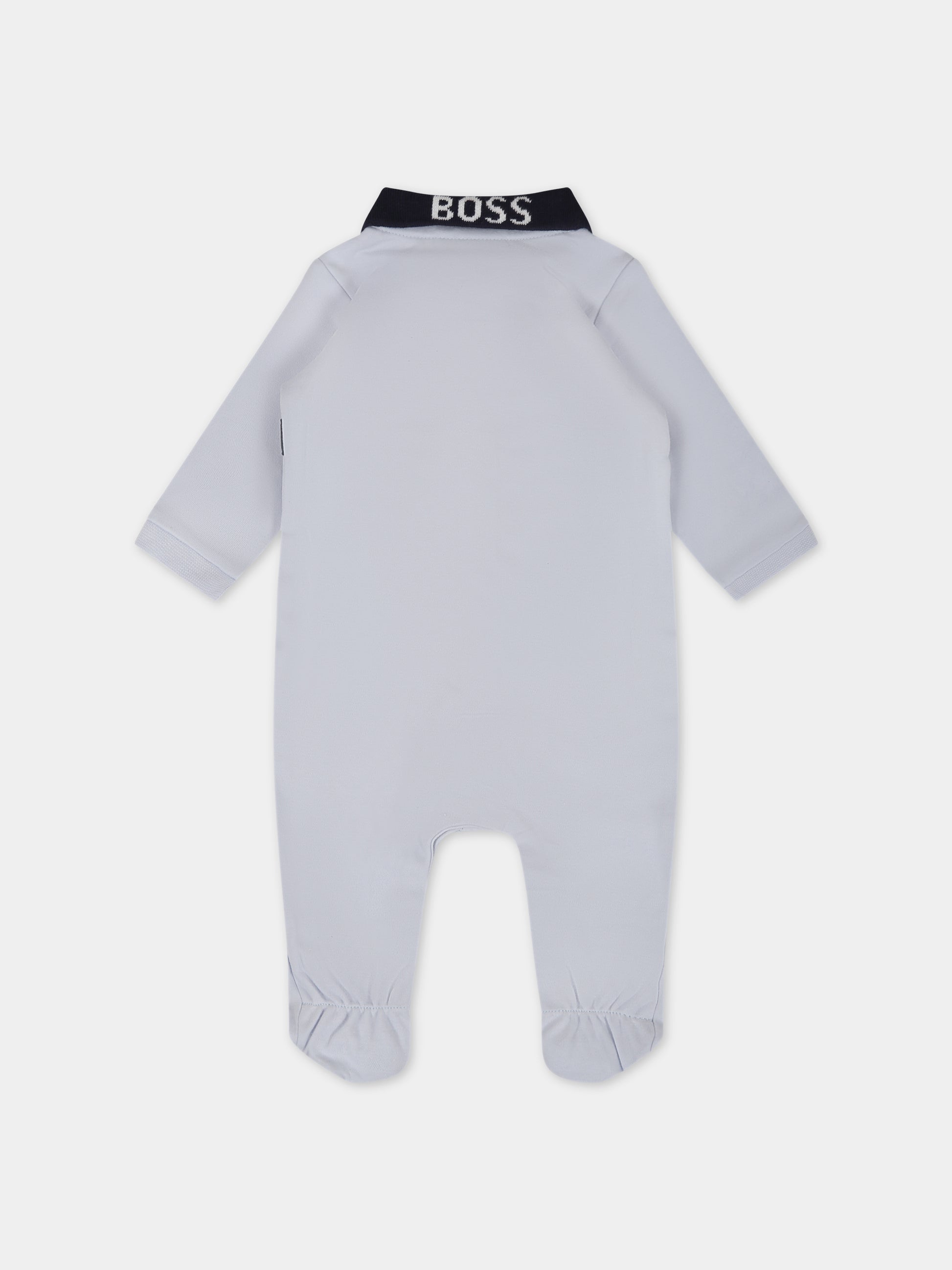 Pagliaccetto celeste per neonato con logo,Boss,J97203 771
