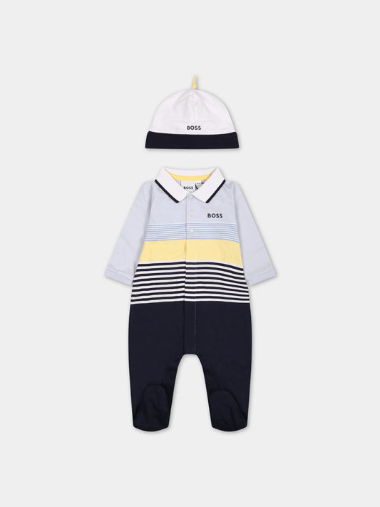 Multicolor set for baby boy with logo,Boss,J98414 771