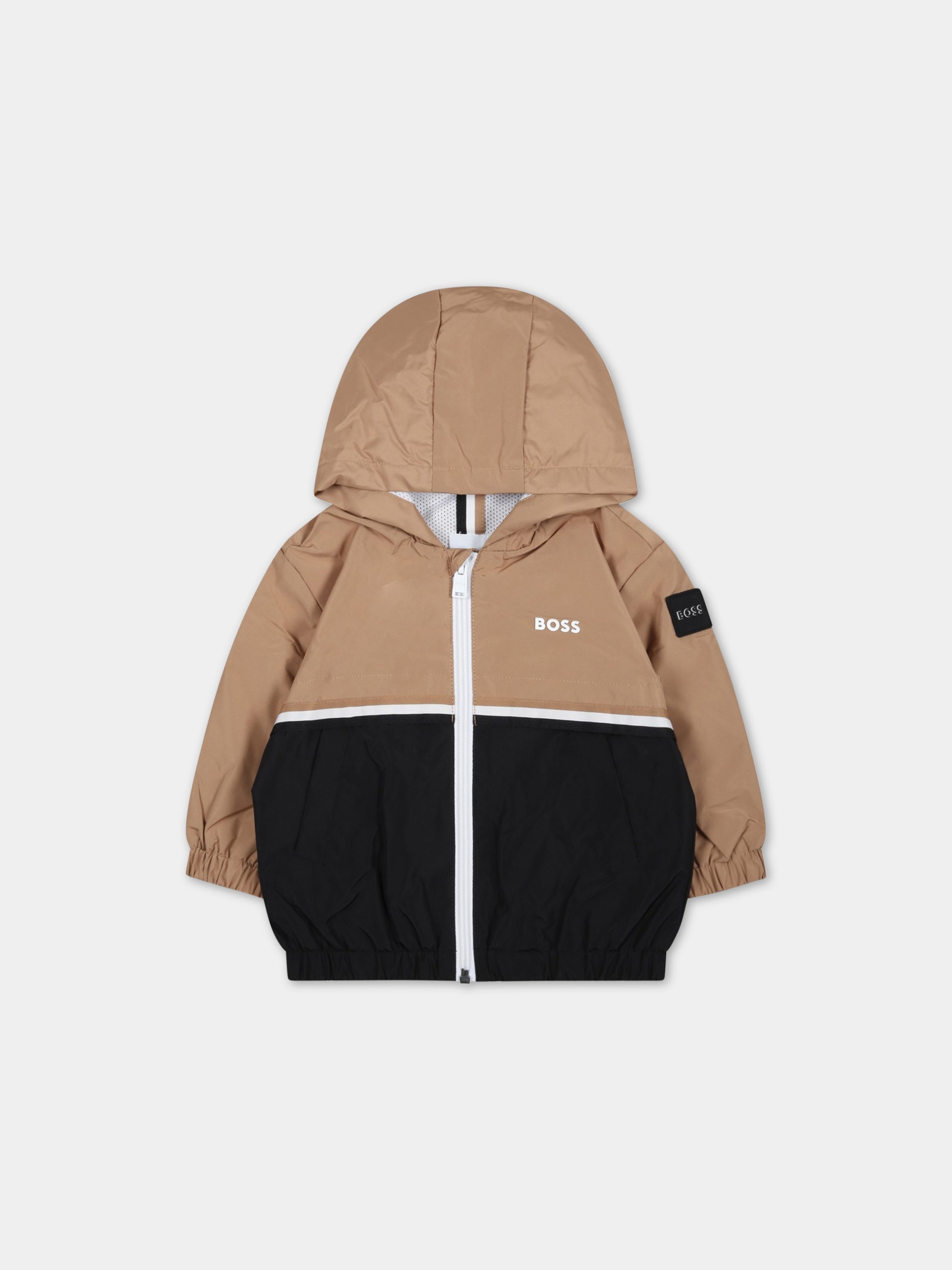 Giacca multicolor a vento per neonato con logo,Boss,J06261 09B