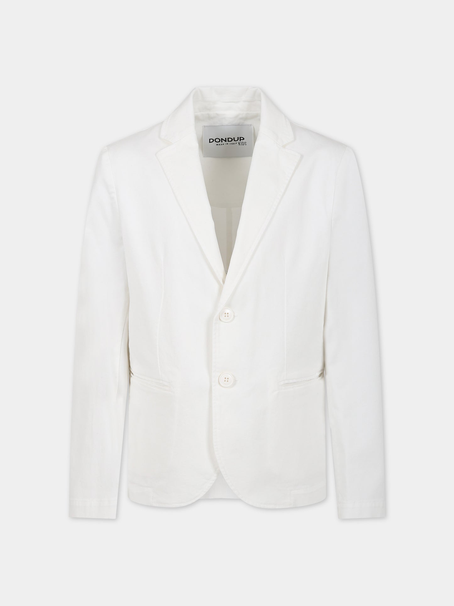 Giacca bianca per bambino con logo,Dondup Kids,DMGC48 CE234 B006
