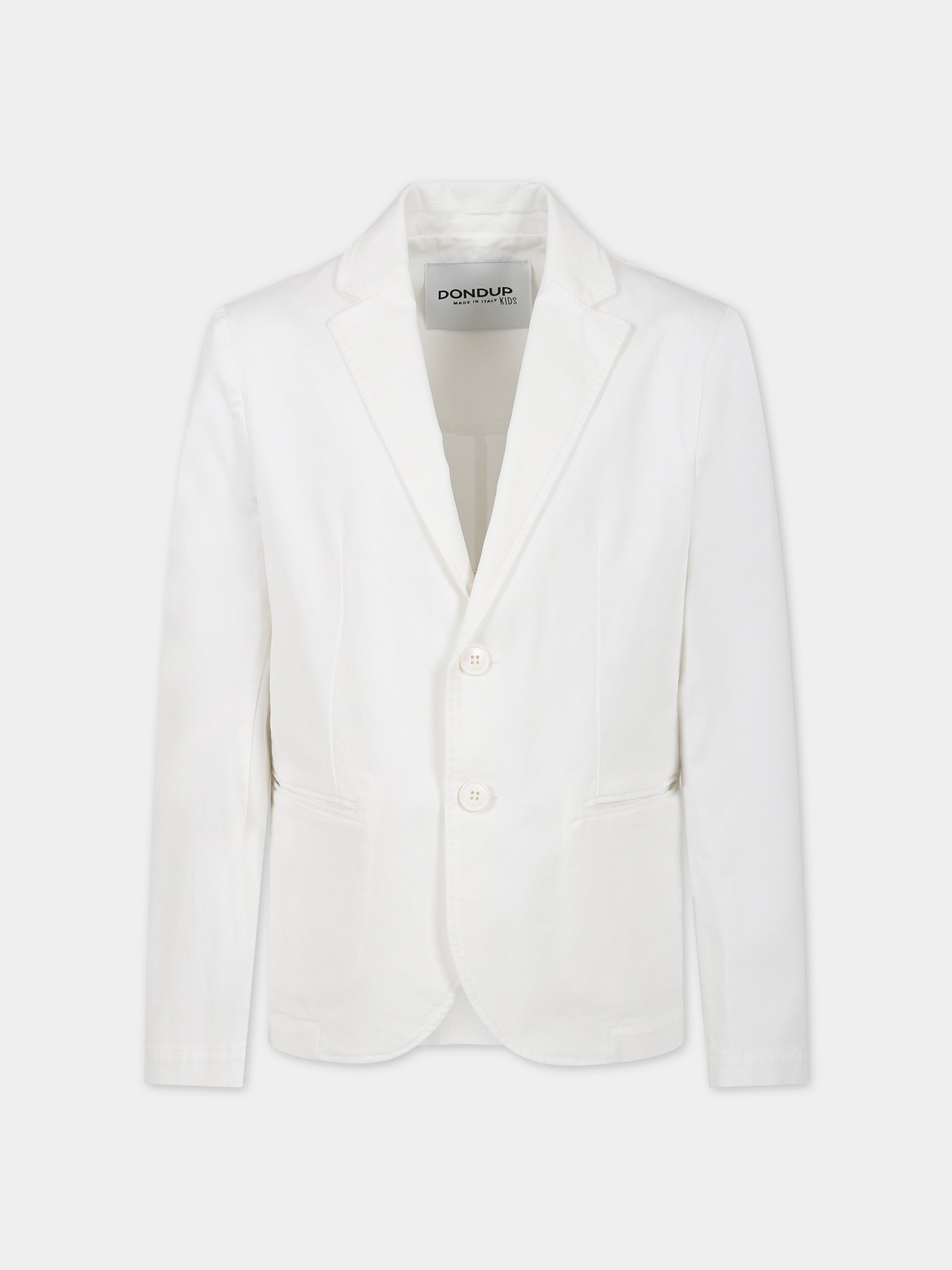 Giacca bianca per bambino con logo,Dondup Kids,DMGC48 CE234 B006