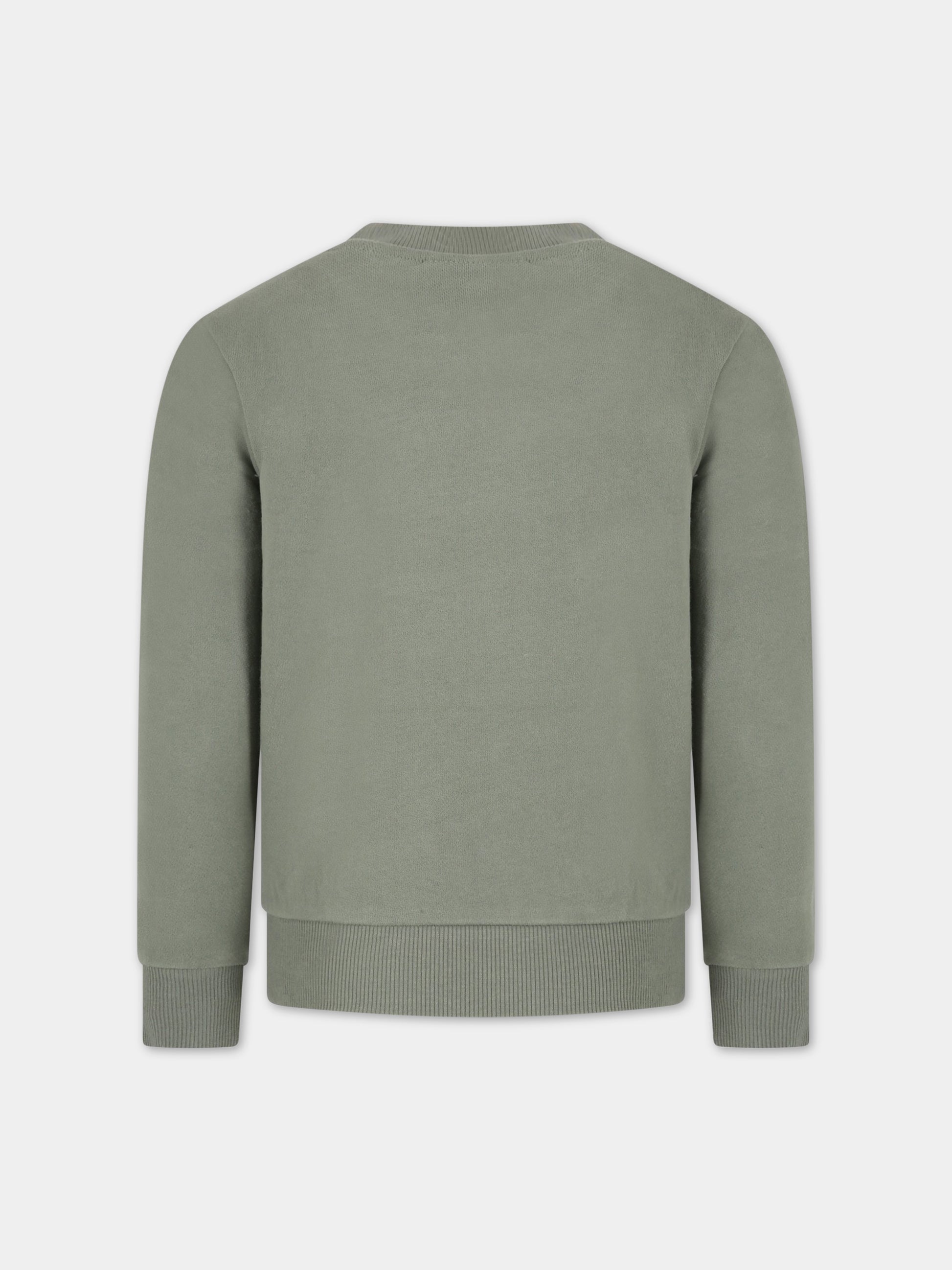 Felpa verde per bambino con logo bianco,Timberland,T25U06 708